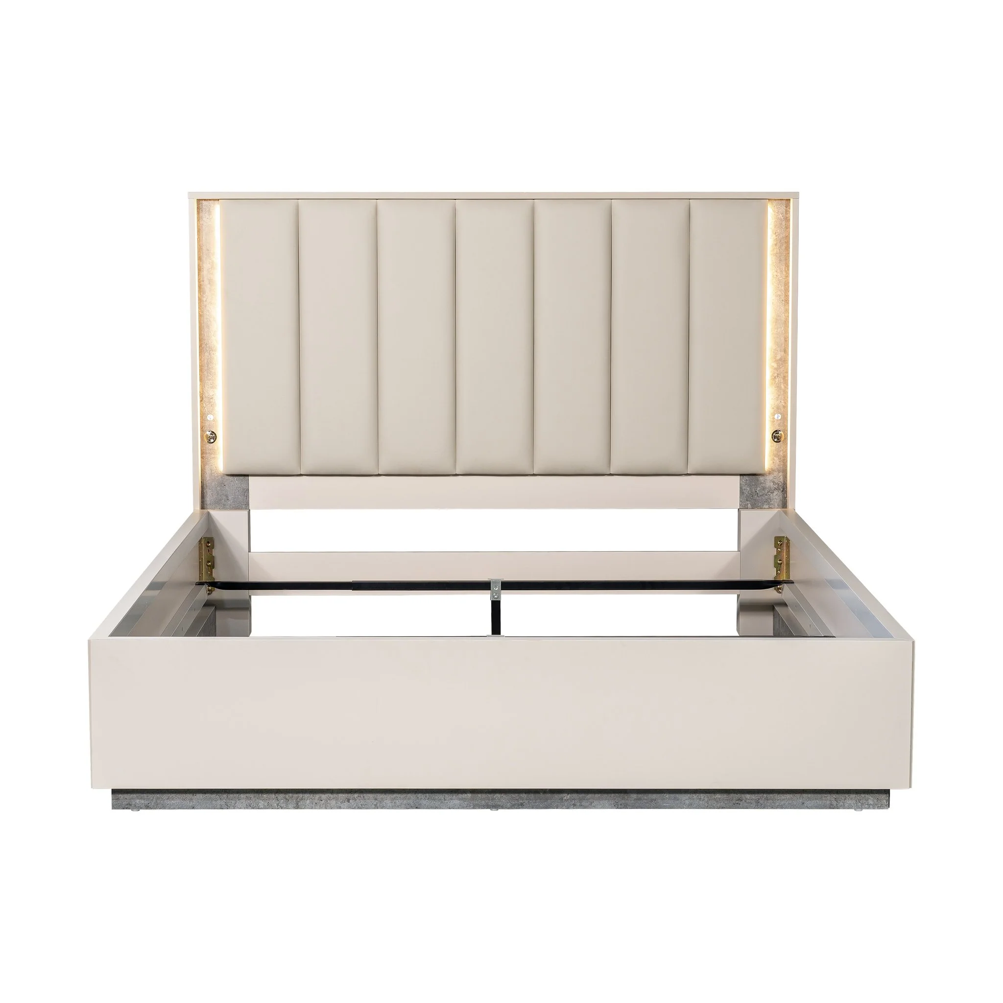 Pavira Queen Bed with LED Lights - Stone - Image 5