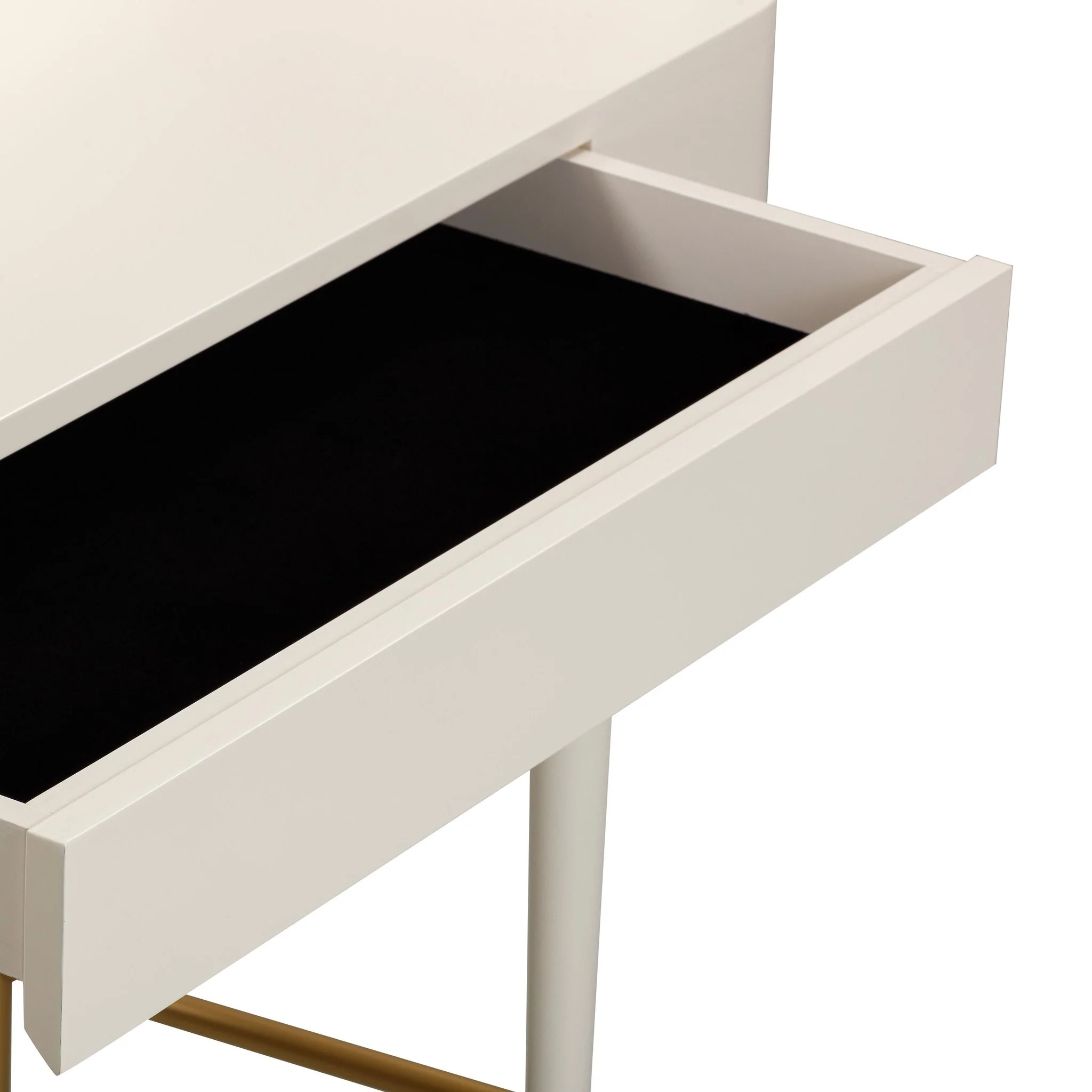 Penelope Cream Vegan Leather Wrapped Vanity Desk - Image 6