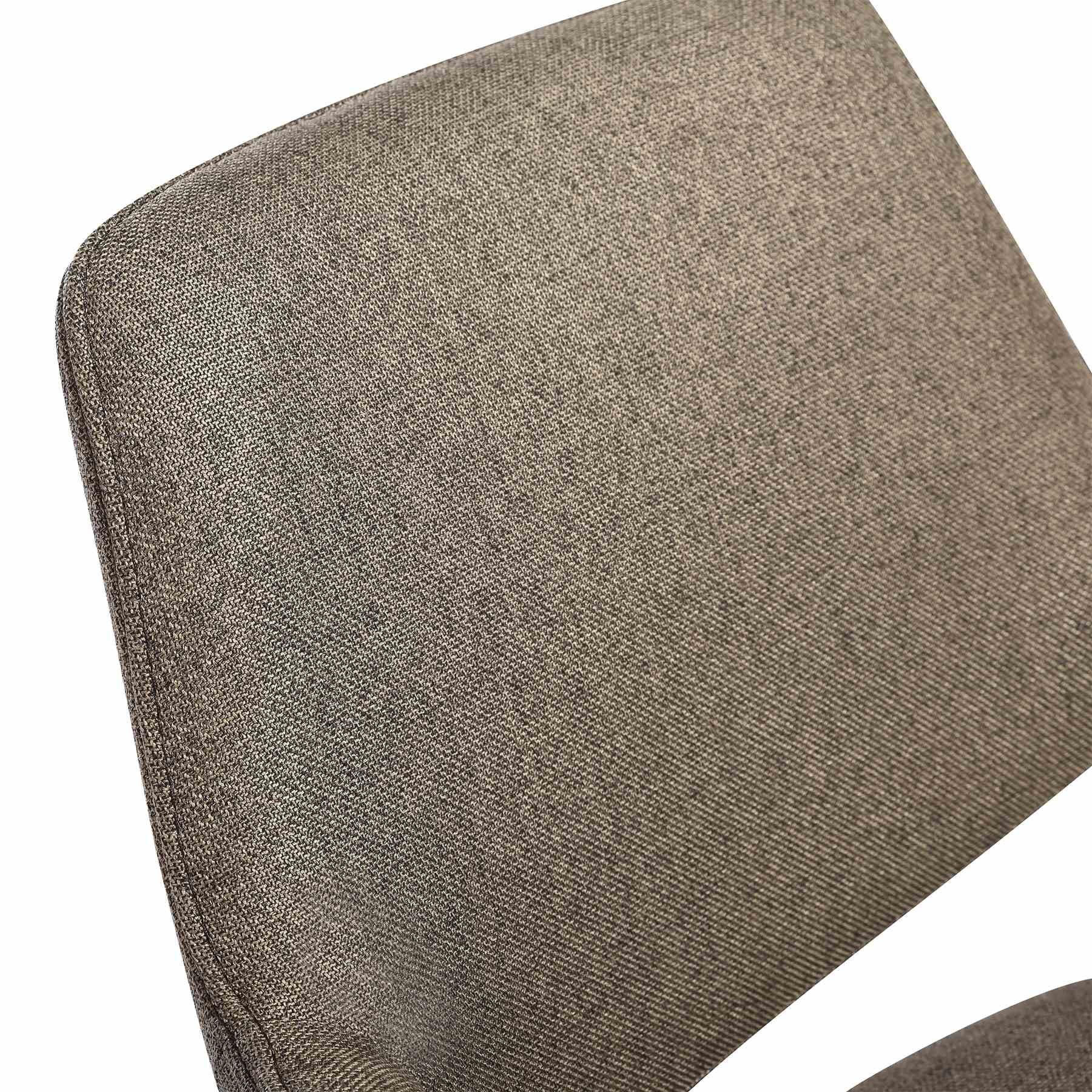 Penny Swivel Upholstered Dining Chair in Brown Fabric with Black Metal Legs - Set of 2 - Image 8