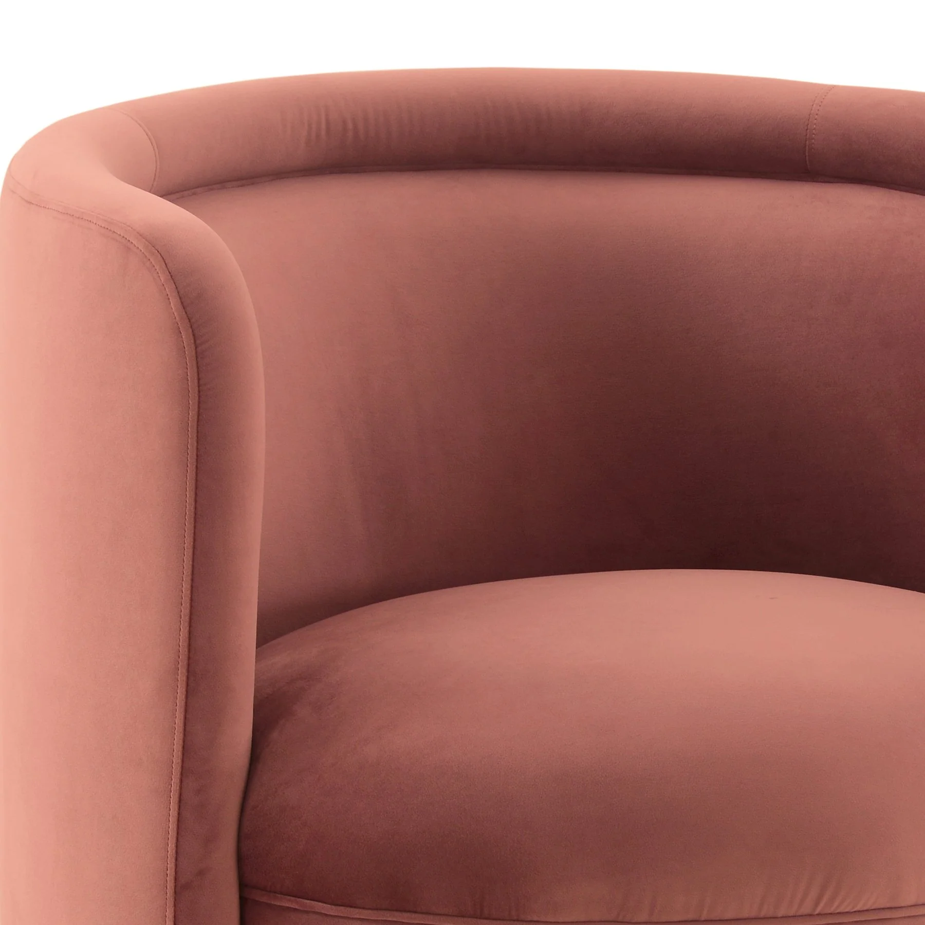 Peony Blush Fabric Upholstered Sofa Accent Chair with Brushed Gold Legs - Image 4