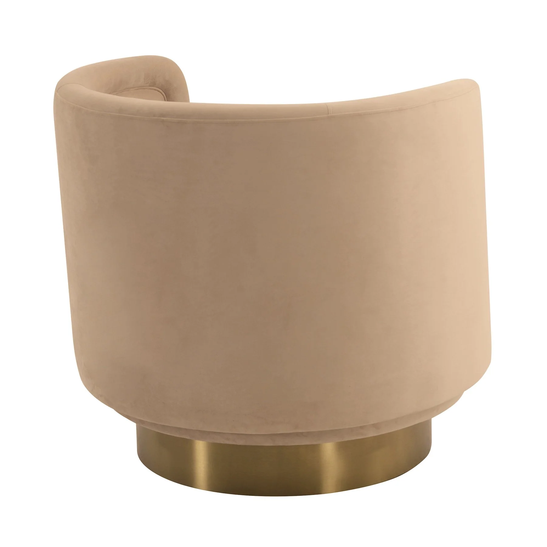 Peony Natural Fabric Upholstered Sofa Accent Chair with Brushed Gold Legs - Image 3