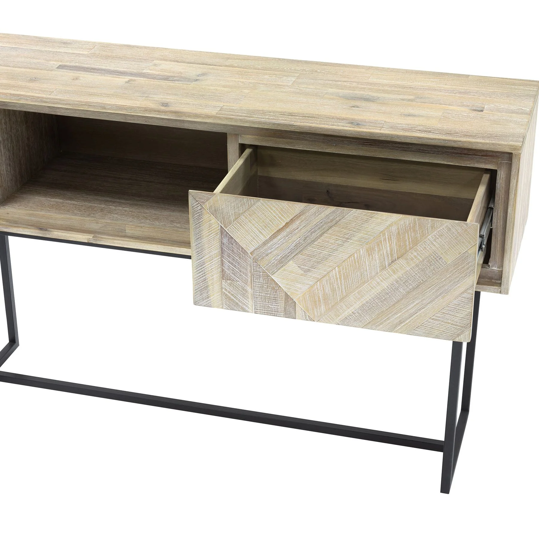 Peridot 1 Drawer Console Table in Natural Acacia Wood - Image 4