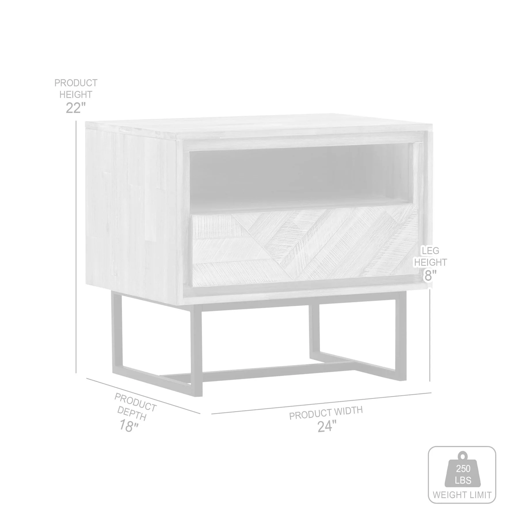 Peridot 1 Drawer Nightstand in Natural Acacia Wood - Image 6