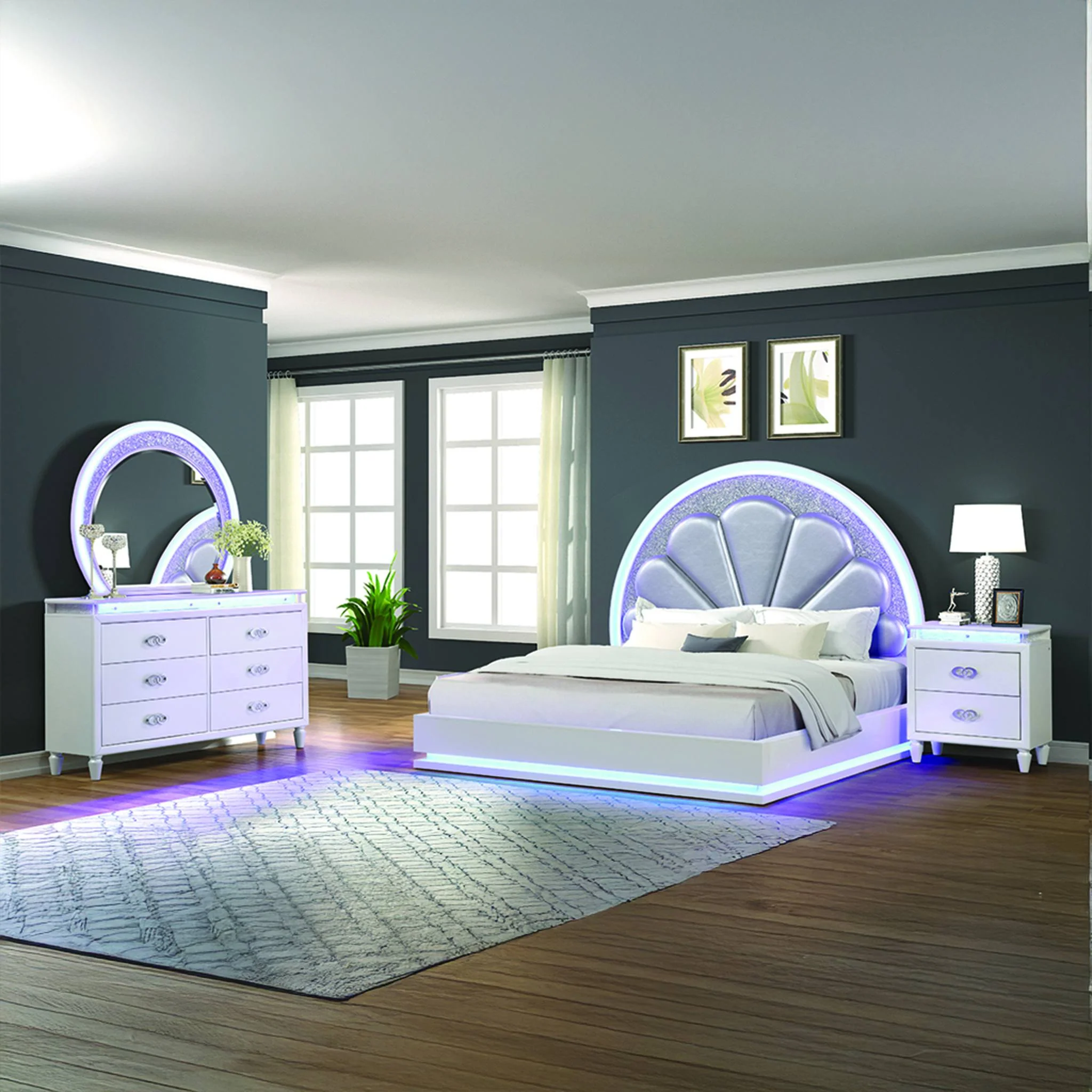 Perla King 4PC Bedroom set Milky White - Image 13
