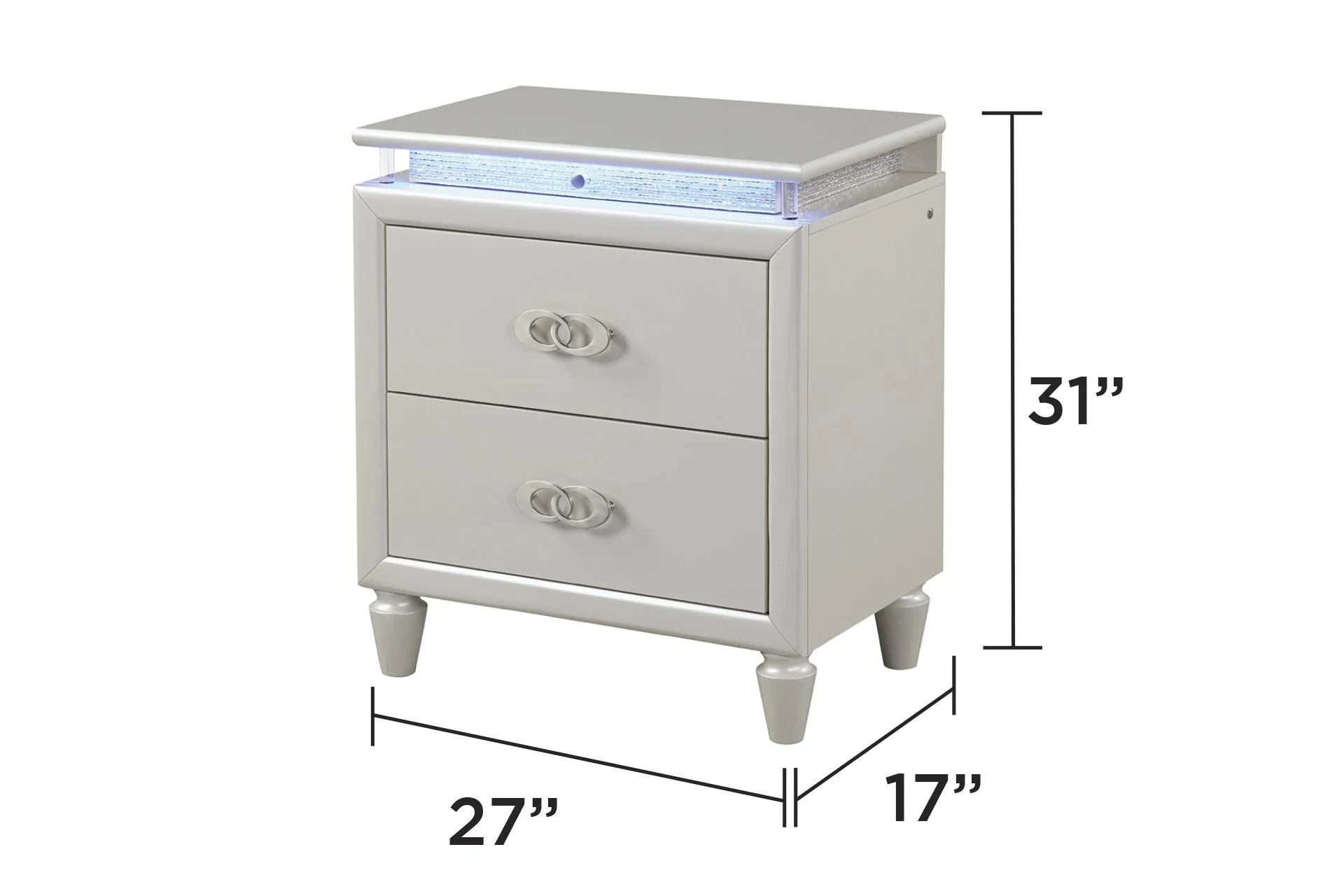 Perla King 4PC with Vanity Bedroom set Milky White - Image 11
