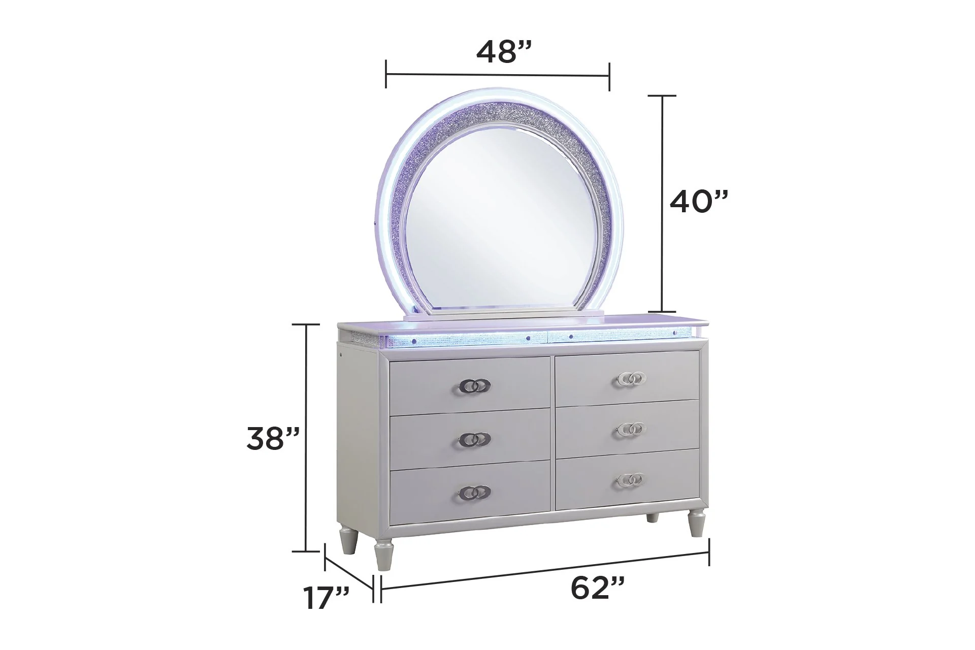 Perla Queen 4PC Bedroom set Milky White - Image 6