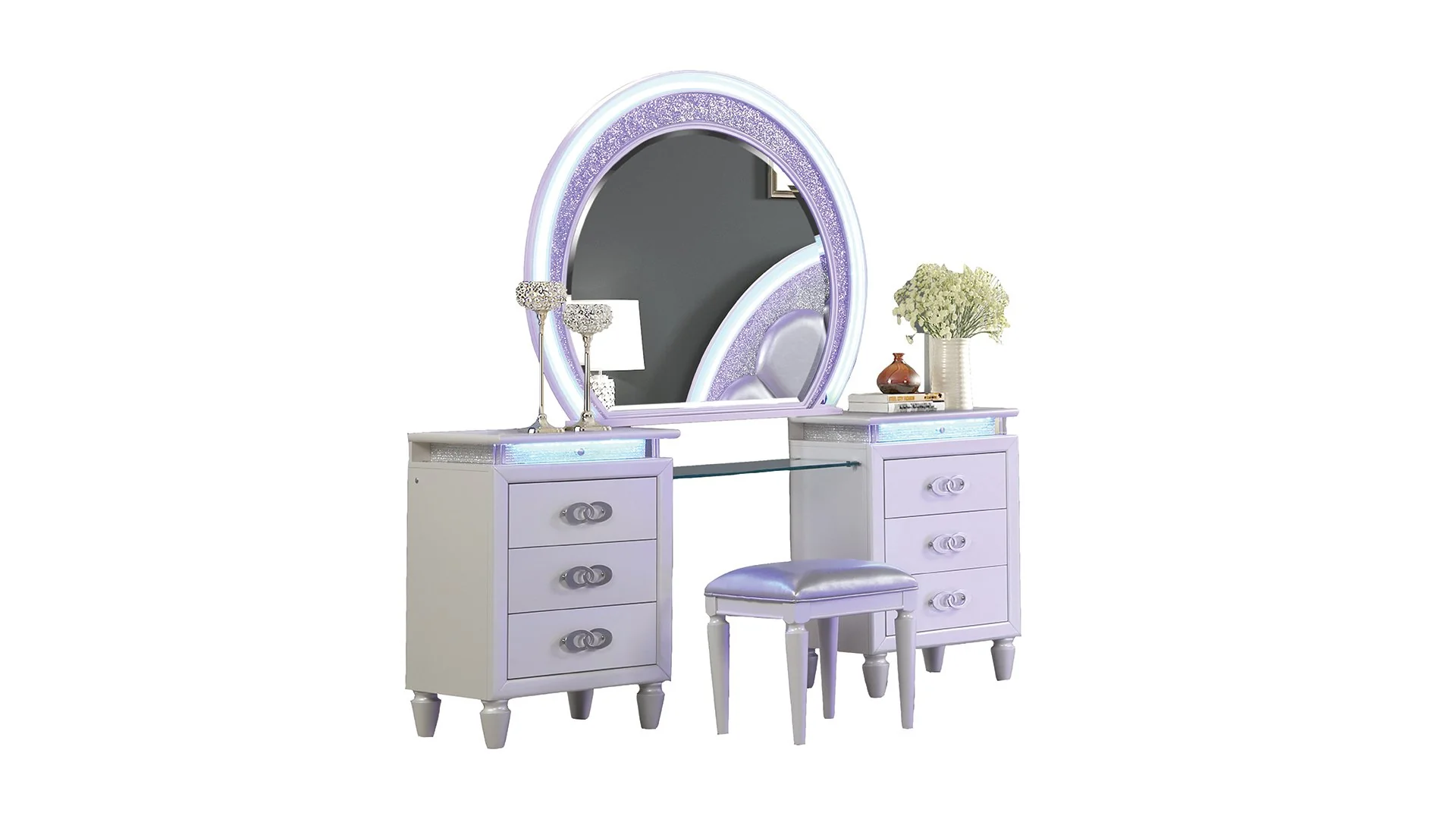 Perla Vanity Set Milky White