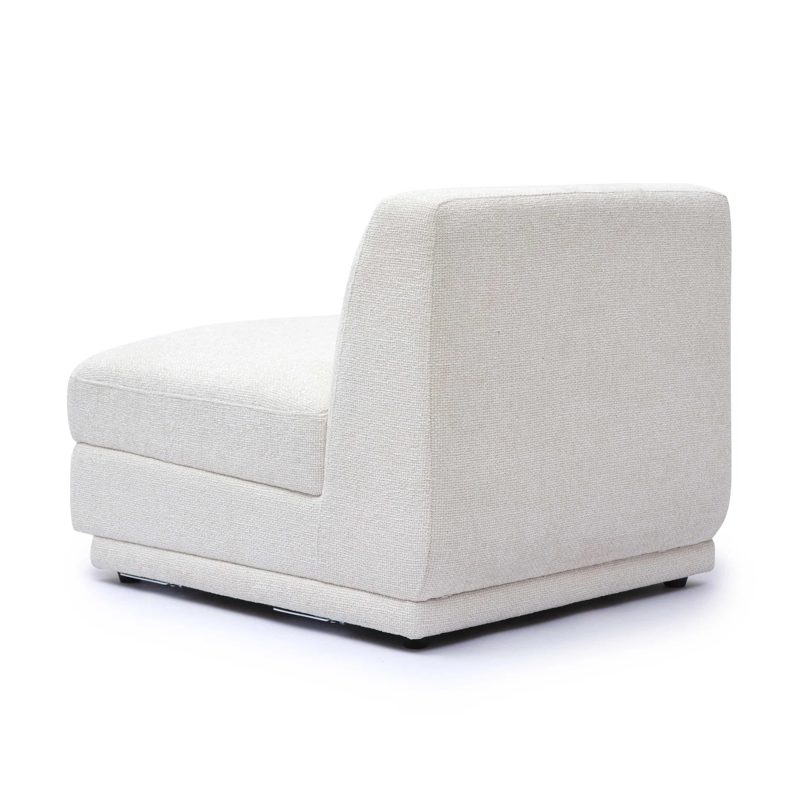 Perry Cream Chenille Modular Armless Chair - Image 3