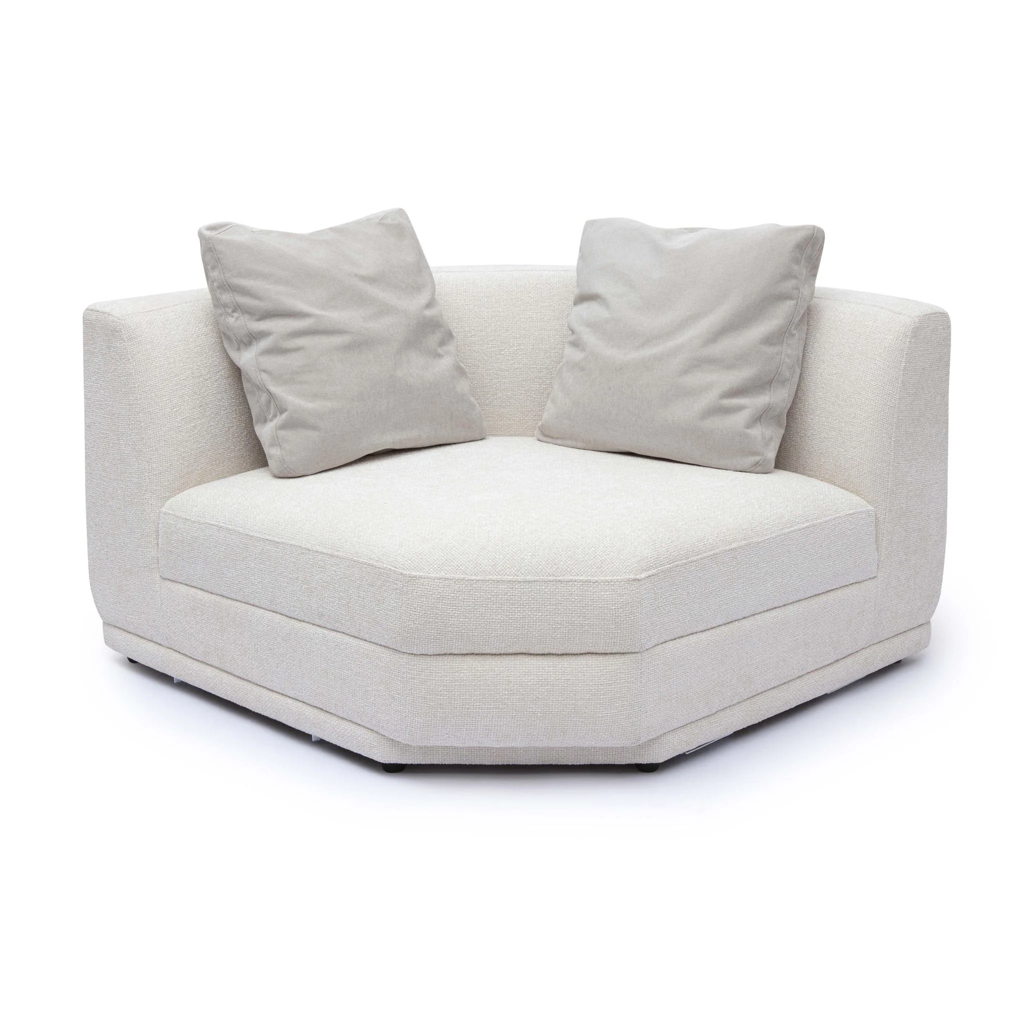 Perry Cream Chenille Modular Wedge Corner Chair