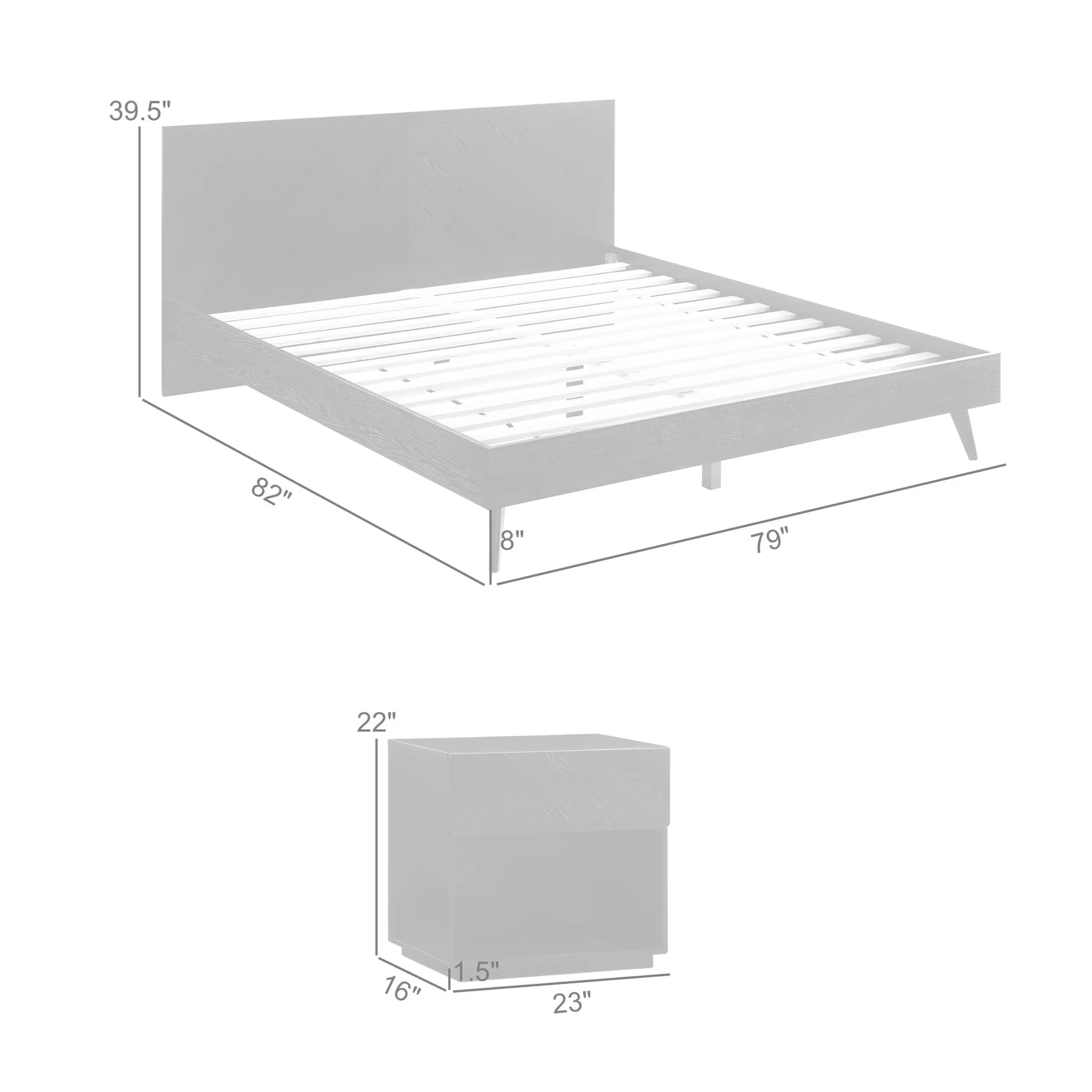 Petra King 3 Piece Wood Bedroom Set in Black Finish - Image 10
