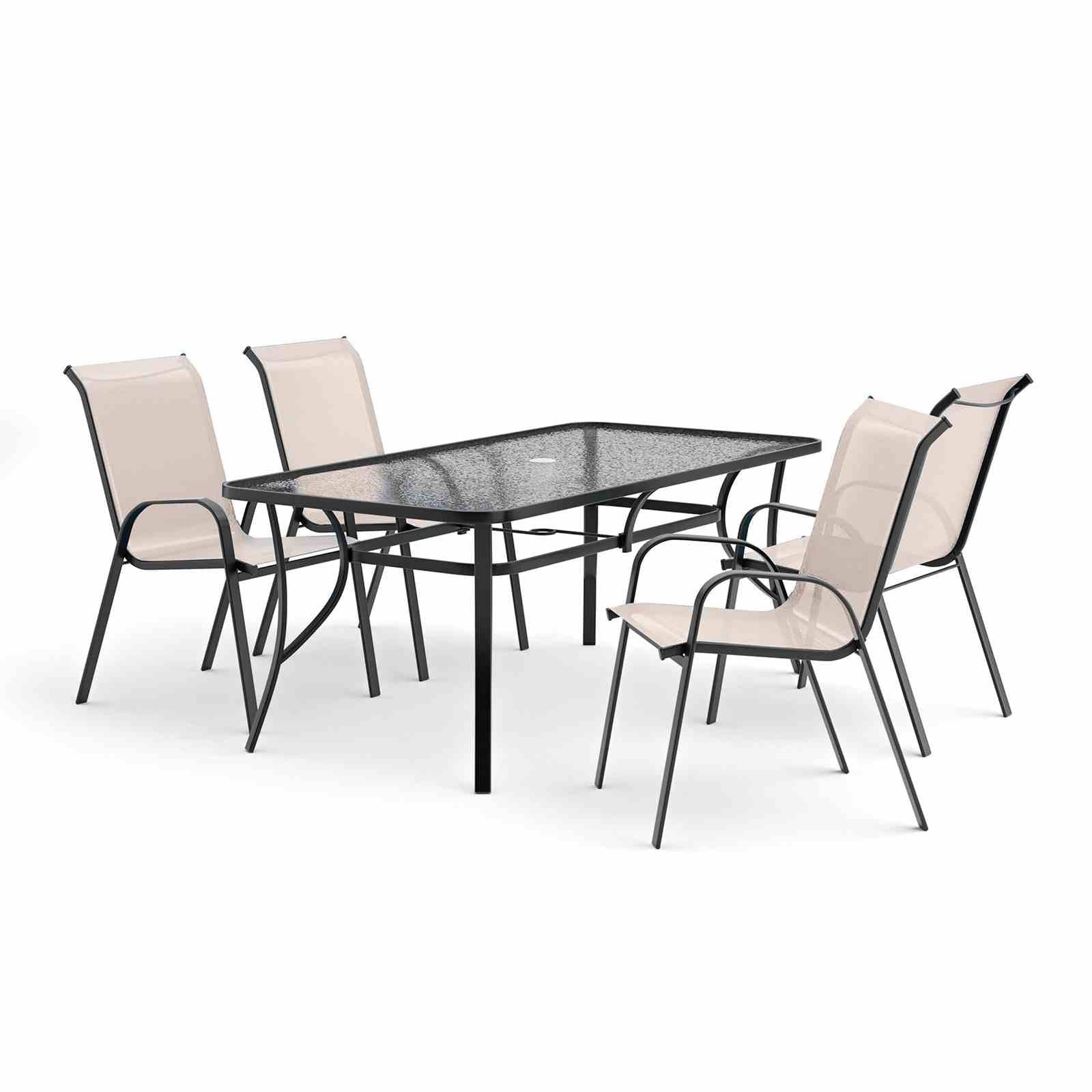 Pierro 5 Pc. Outdoor Dining Set, Beige