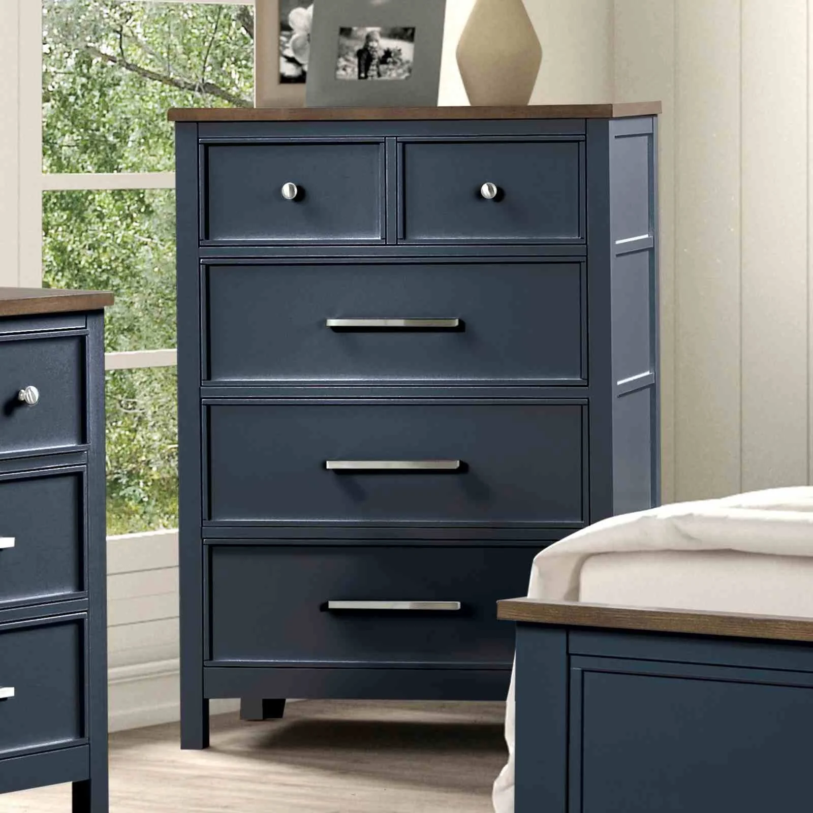 Pinetop Chest, Blue/Dark Brown