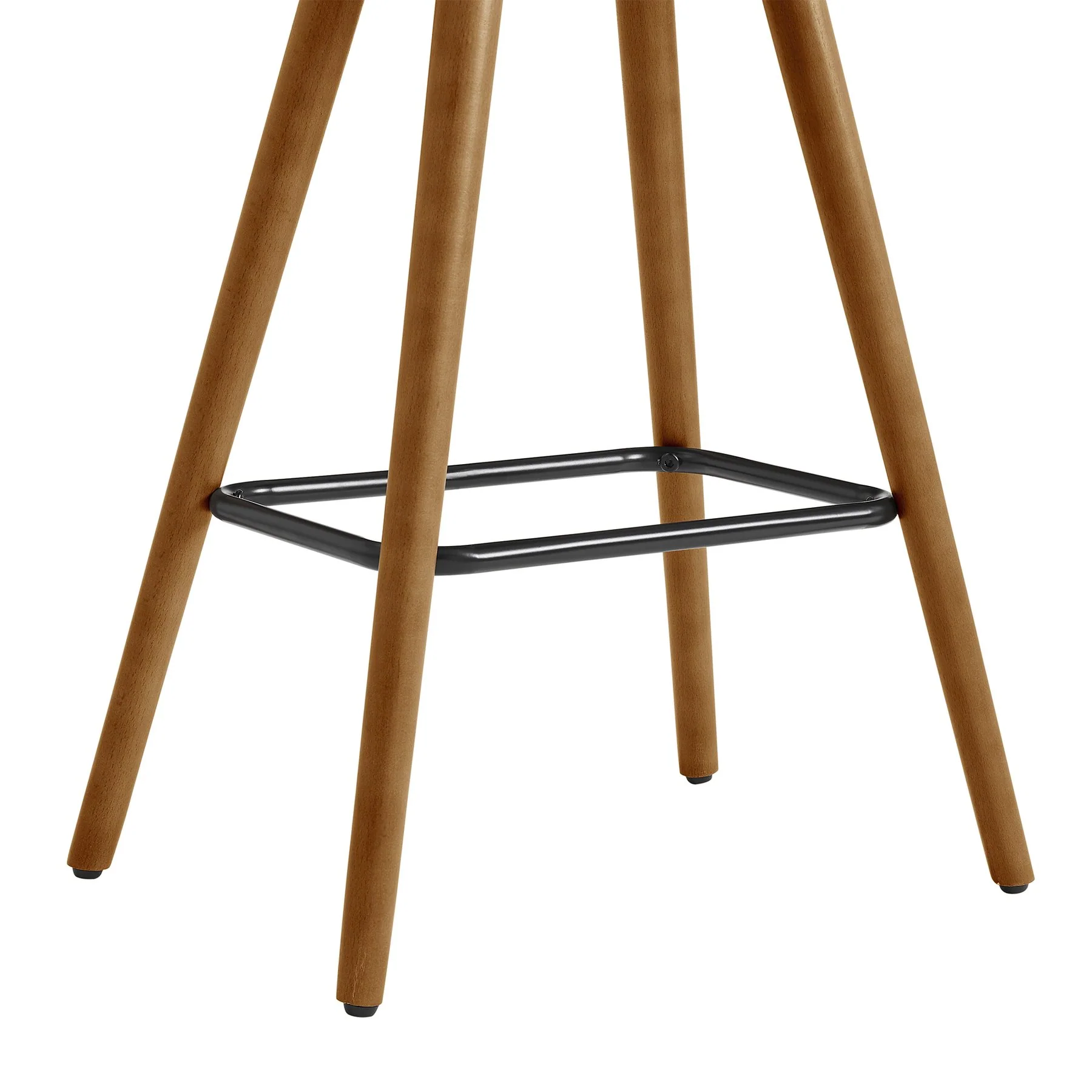 Piper 26" Counter Height Backless Bar Stool in Brown Faux Leather and Walnut Wood - Image 5