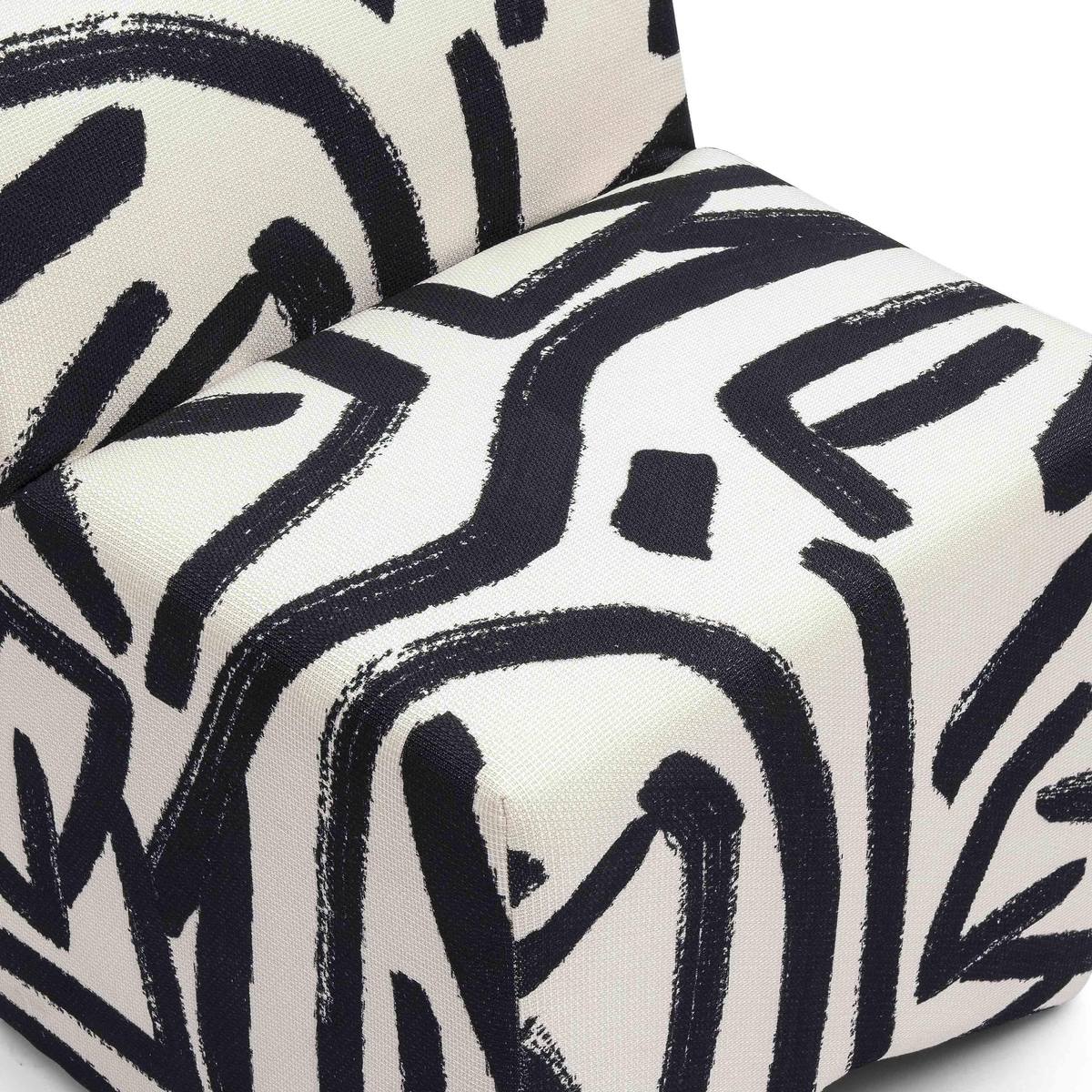 Pippa Black Brushstroke Print Stool - Image 5