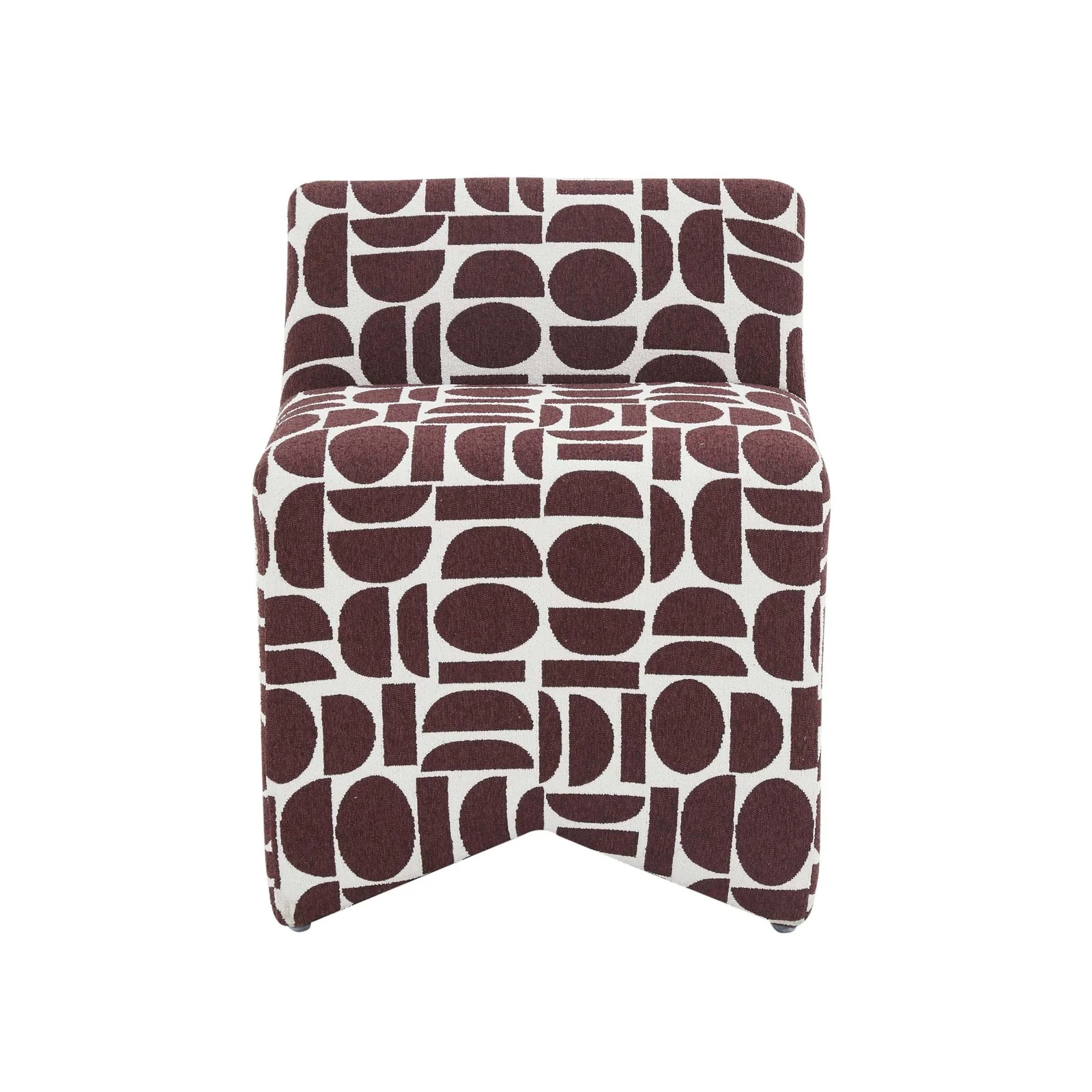 Pippa Merlot Geometric Jacquard Weave Stool - Image 3