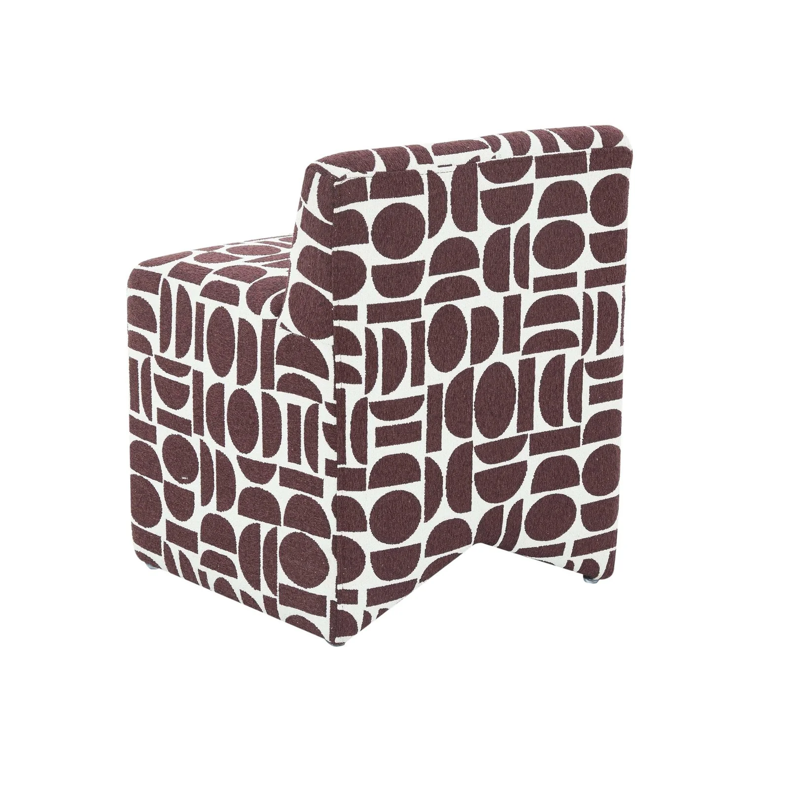 Pippa Merlot Geometric Jacquard Weave Stool - Image 4