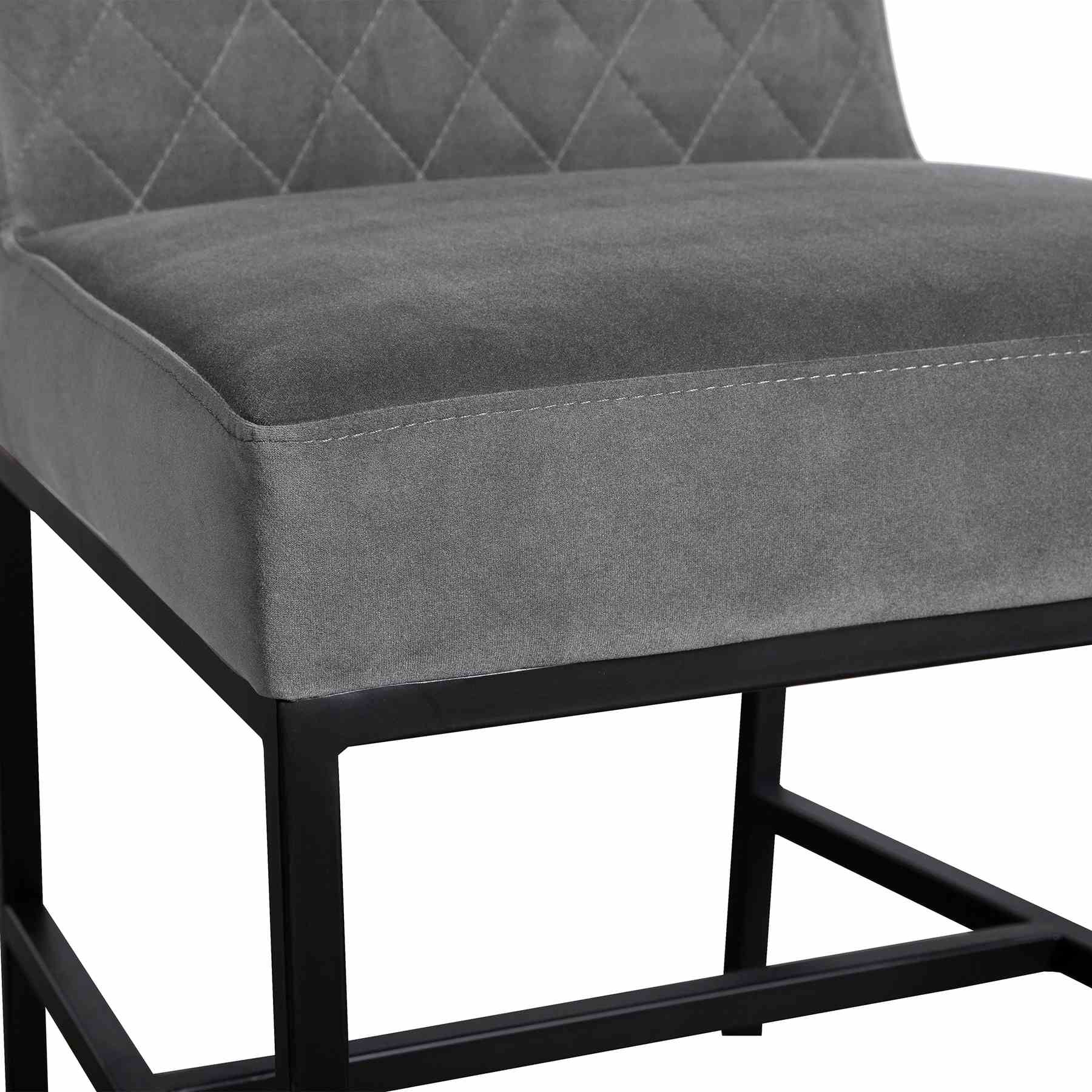 Pirate and Gray Velvet Napoli 5 Piece Modern Dining Set - Image 6