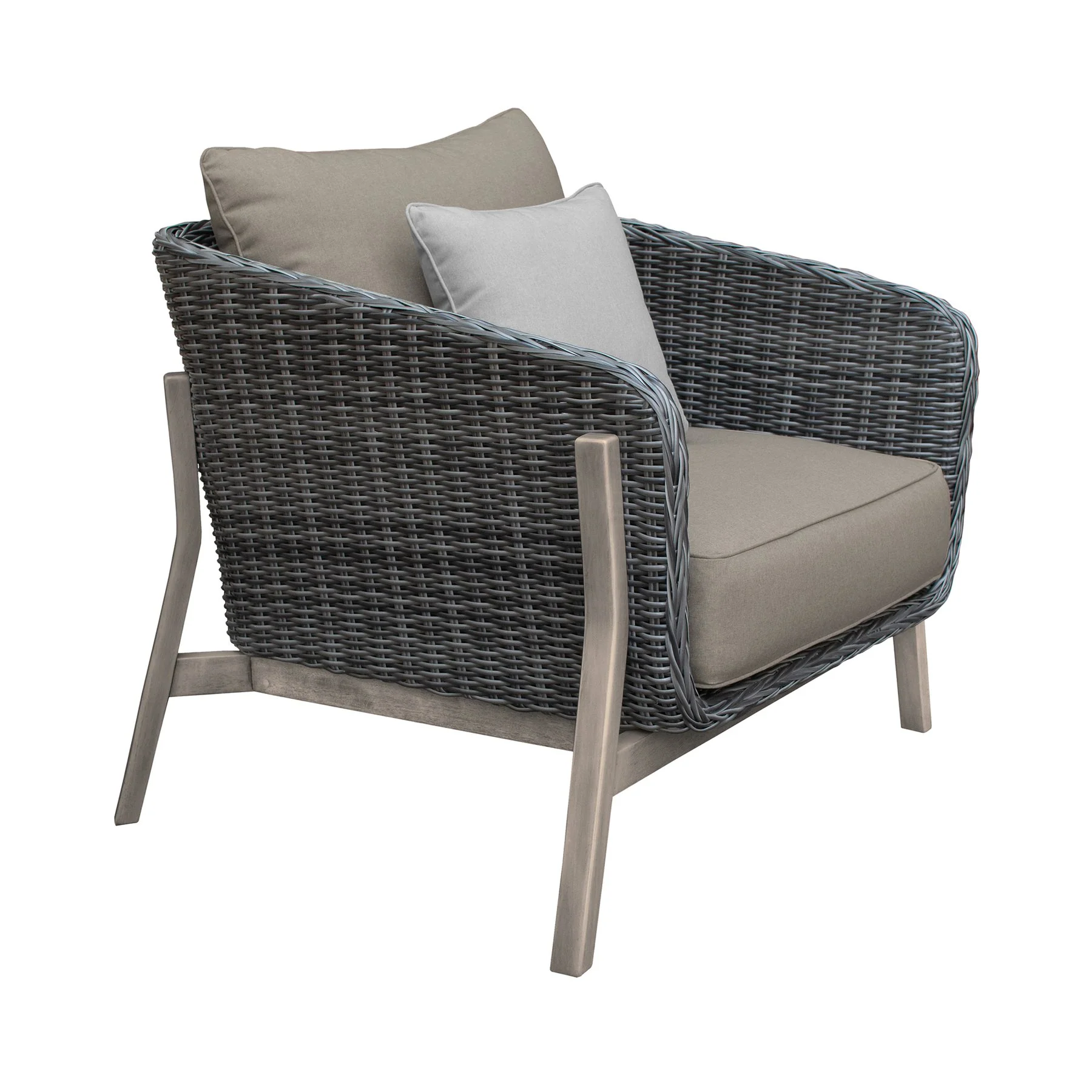 Pismo 5-Piece Outdoor Patio Furniture Set in Acacia Wood and Wicker with Taupe Cushions - Image 4
