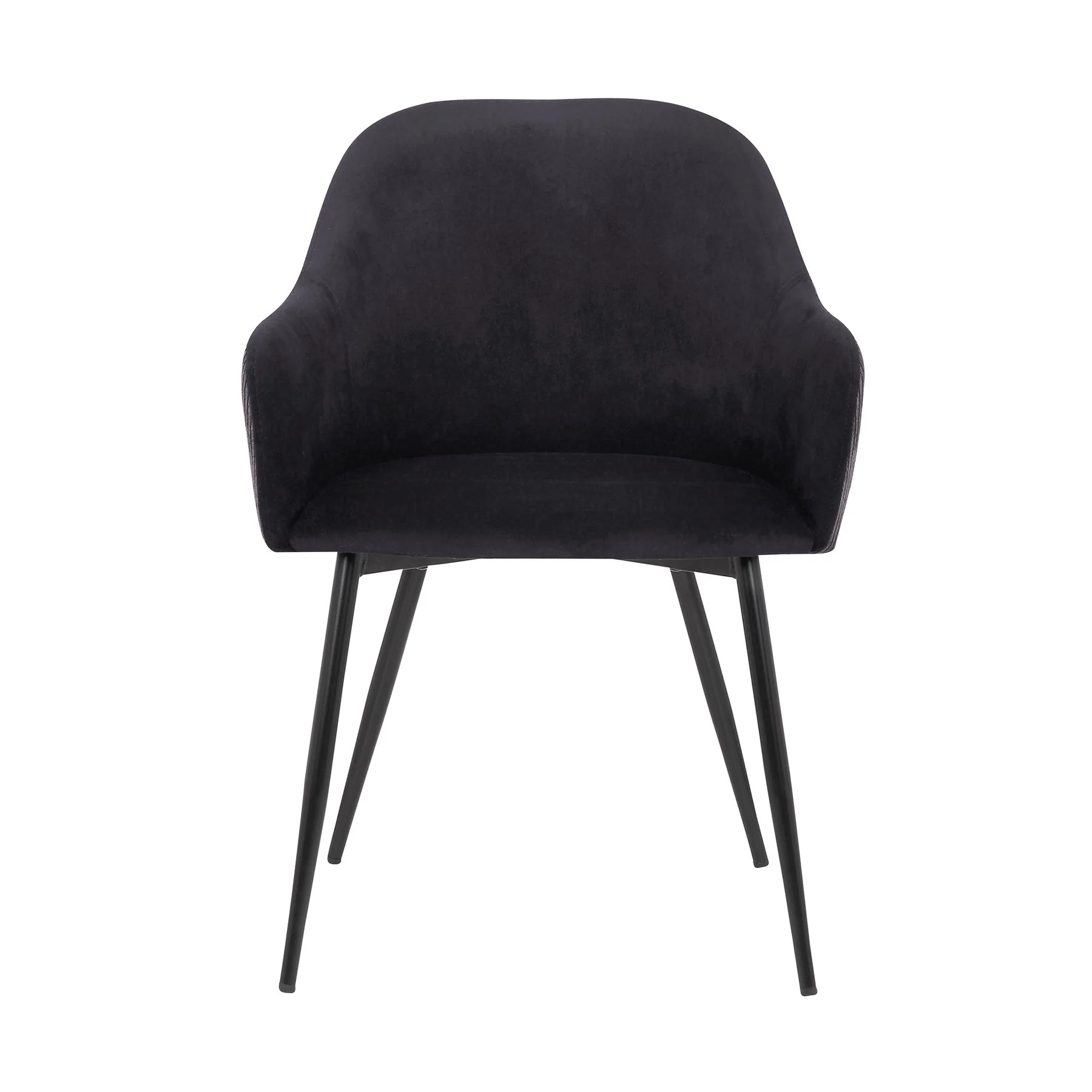 Pixie Black and Dark Gray Fabric Dining Room Chair with Black Metal Legs - Image 2