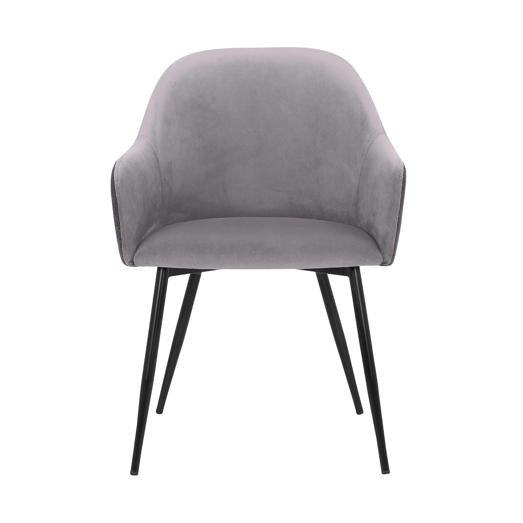 Pixie Dark Gray and Black Fabric Dining Room Chair with Black Metal Legs - Image 2