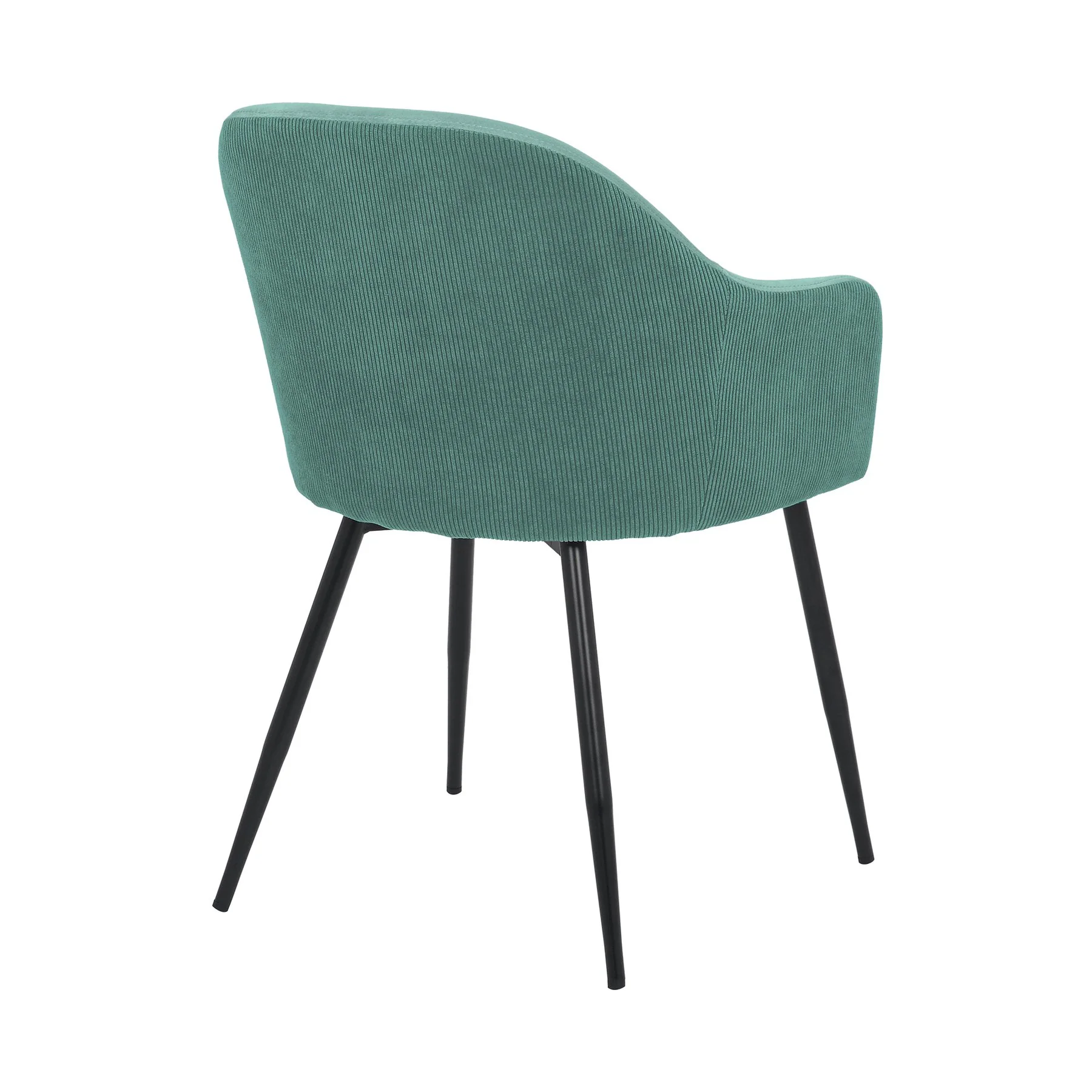 Pixie Two Tone Teal Fabric Dining Room Chair with Black Metal Legs - Image 4