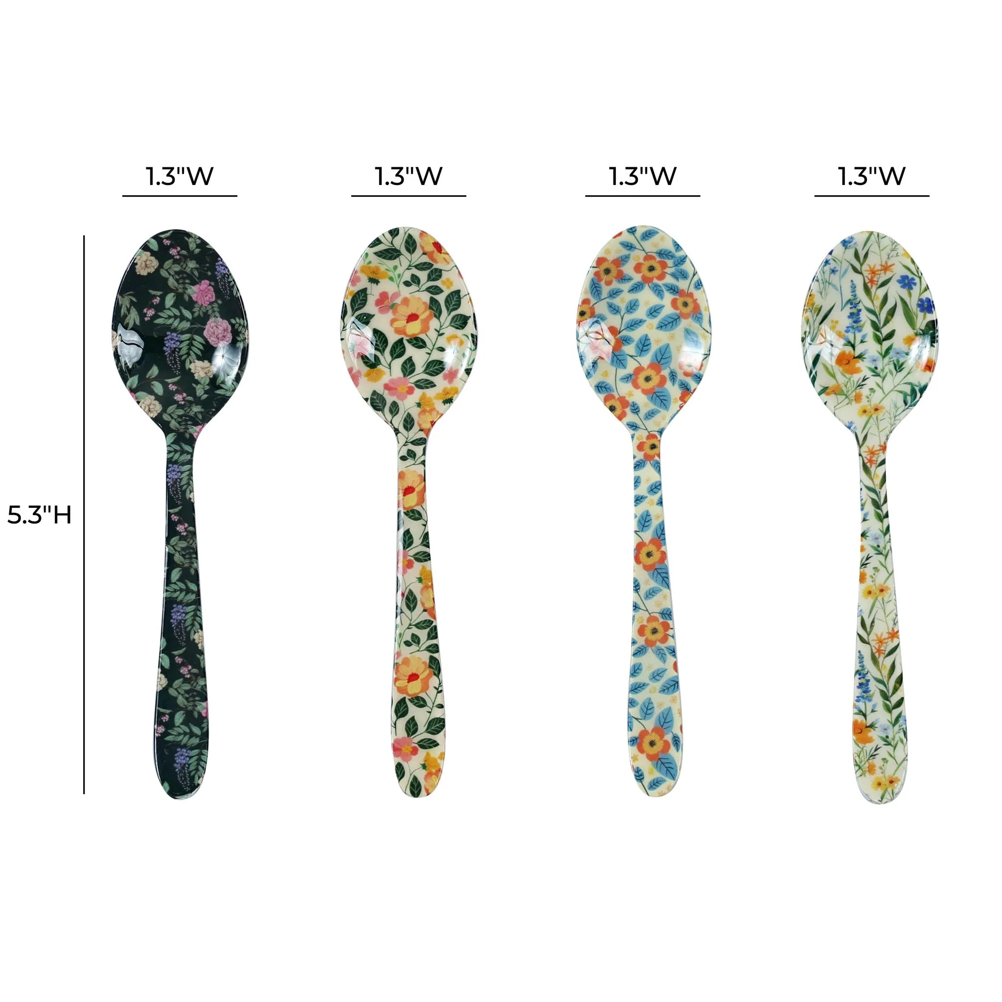 Planted Tea Spoons in Mixed Garden Prints - Set of 4 - Image 3