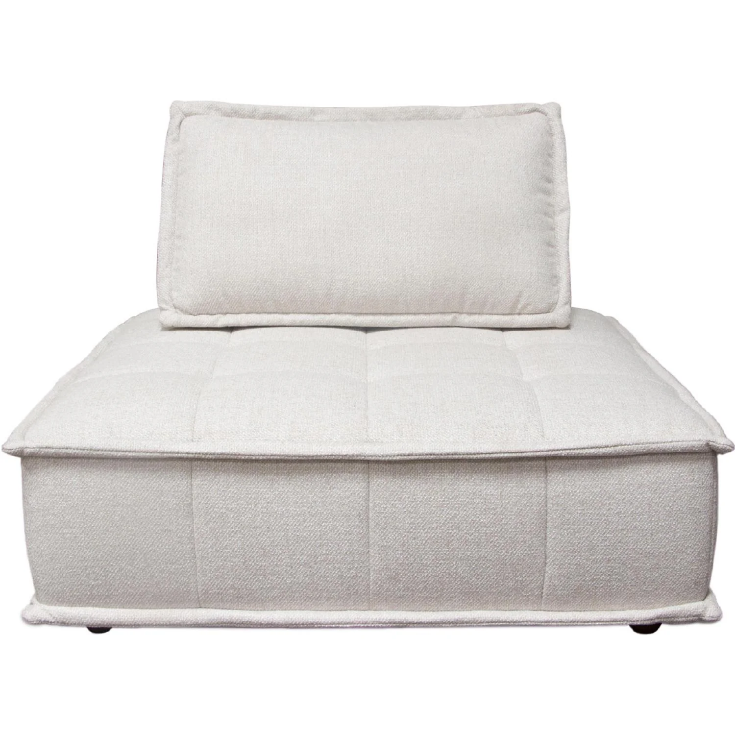 Platform Square Modular Lounger in Light Sand Fabric w/ Bolstered, Non-Skid Backrest