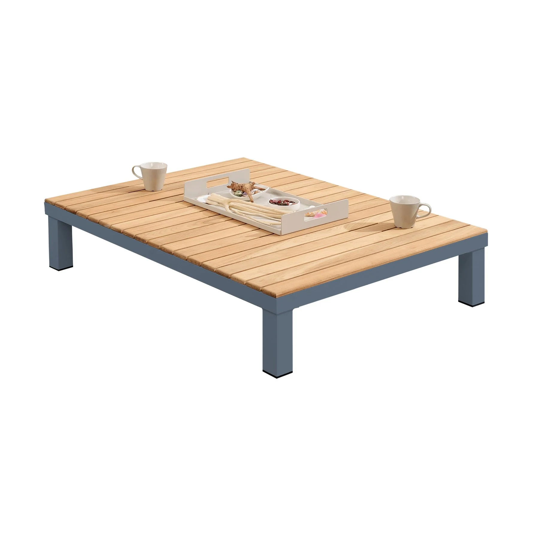 Polo 4 piece Outdoor Sectional Set with Dark Gray Cushions and Modern Accent Pillows - Image 3