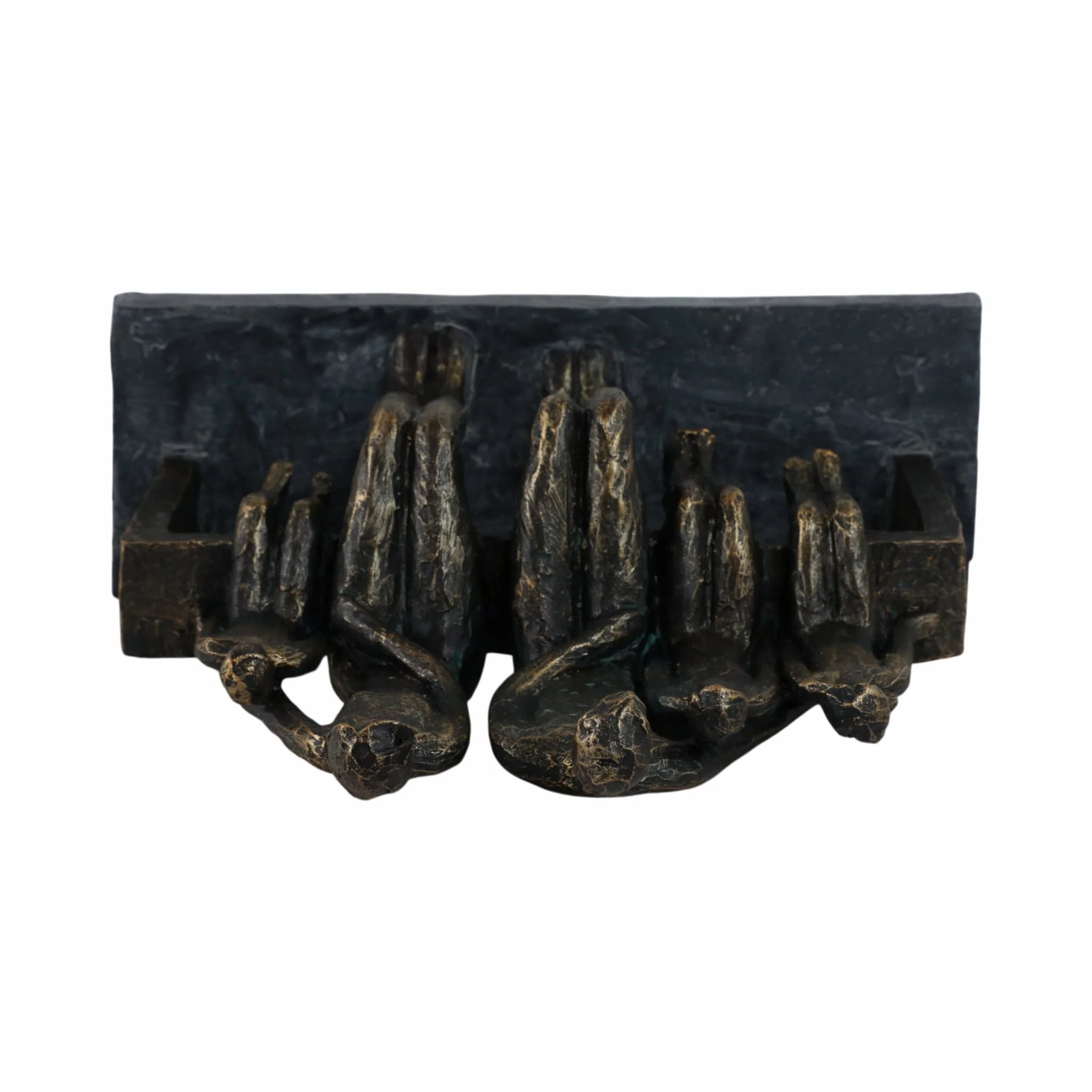 polyresin 10" Family Sculpture, Bronze - Image 6