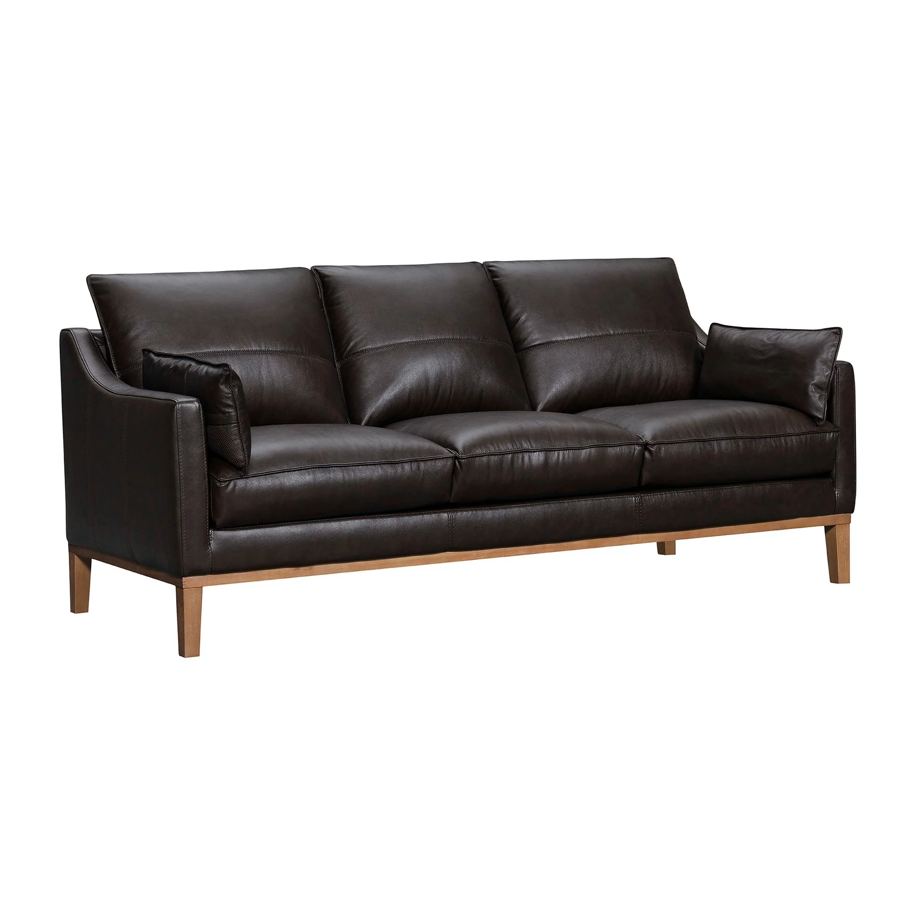 Pompeii 87" Dark Brown Leather Sofa - Image 2
