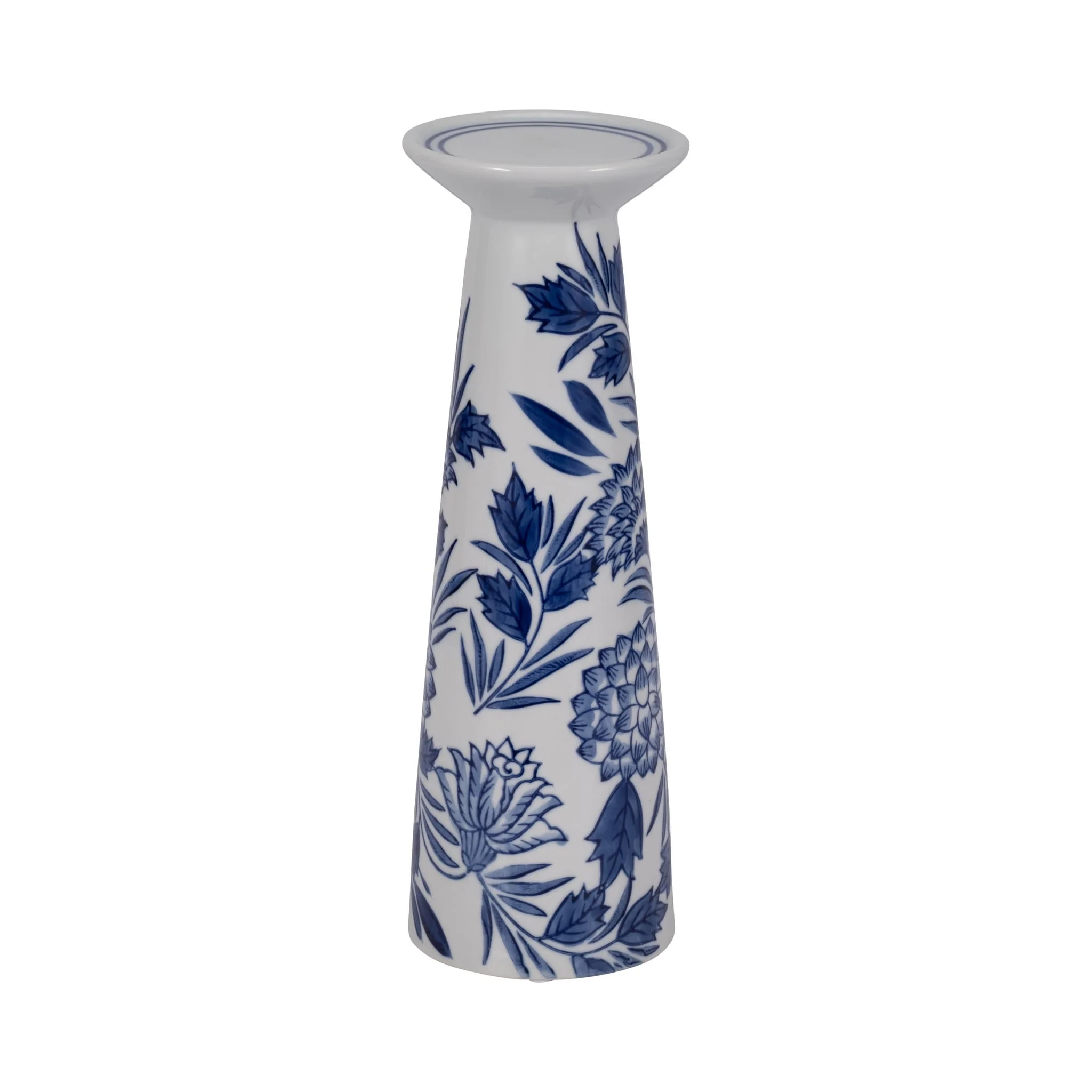 Porc,12"h Chinoiserie Candle Holder,blue/wht - Image 3