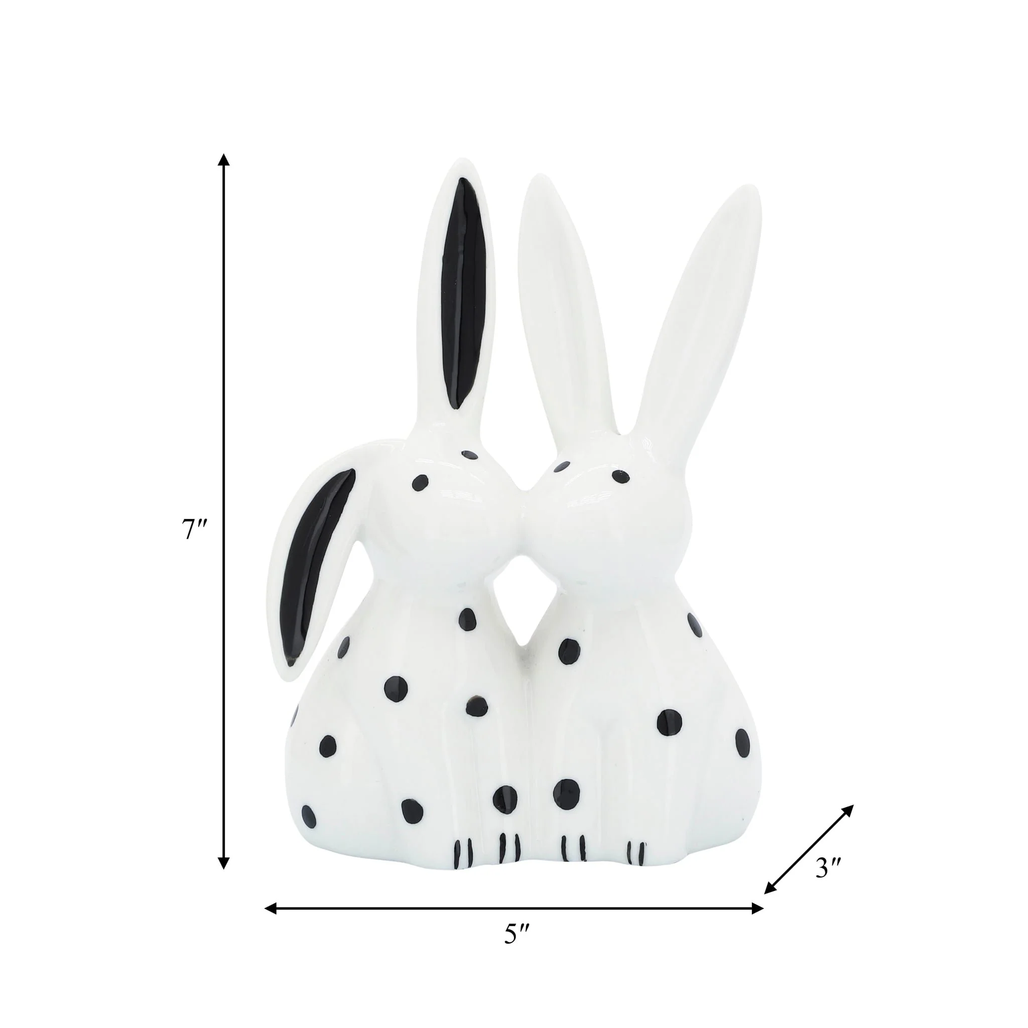 Porcelain, 7"h Kissing Bunnies, White - Image 8