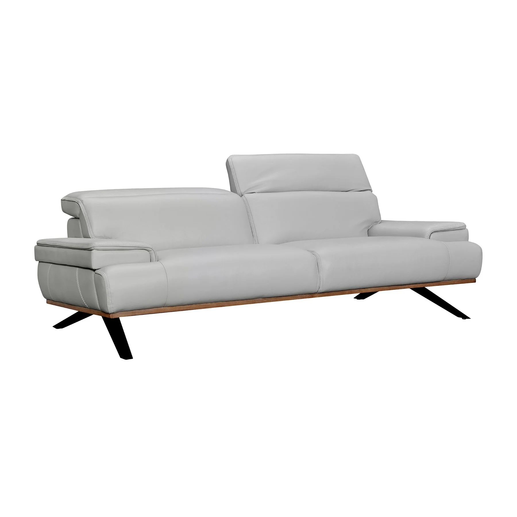 Prato 89" Dove Gray Leather Sofa - Image 2