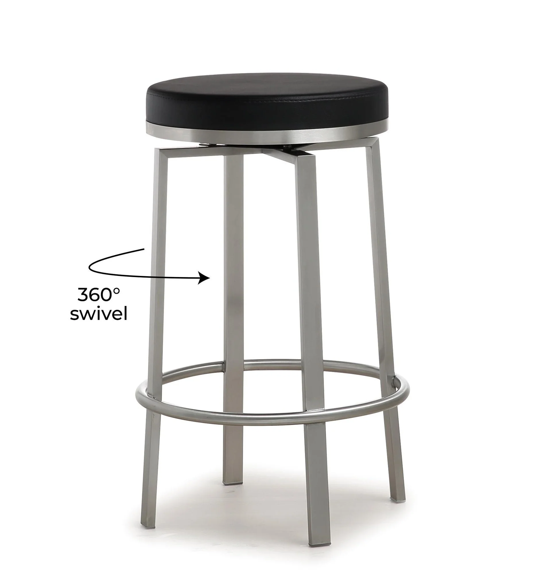 Pratt Black Swivel Counter Stool - Set of 2 - Image 7