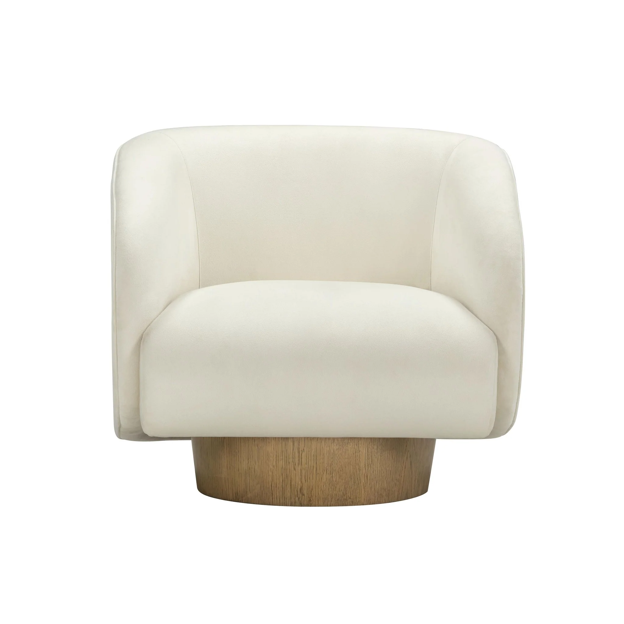 Presley Cream Velvet Swivel Accent Chair - Image 3