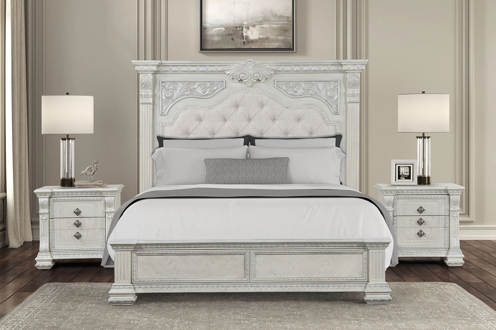 Promenade Dresser w/Jewelry Box, Wire Brushed White - Image 3