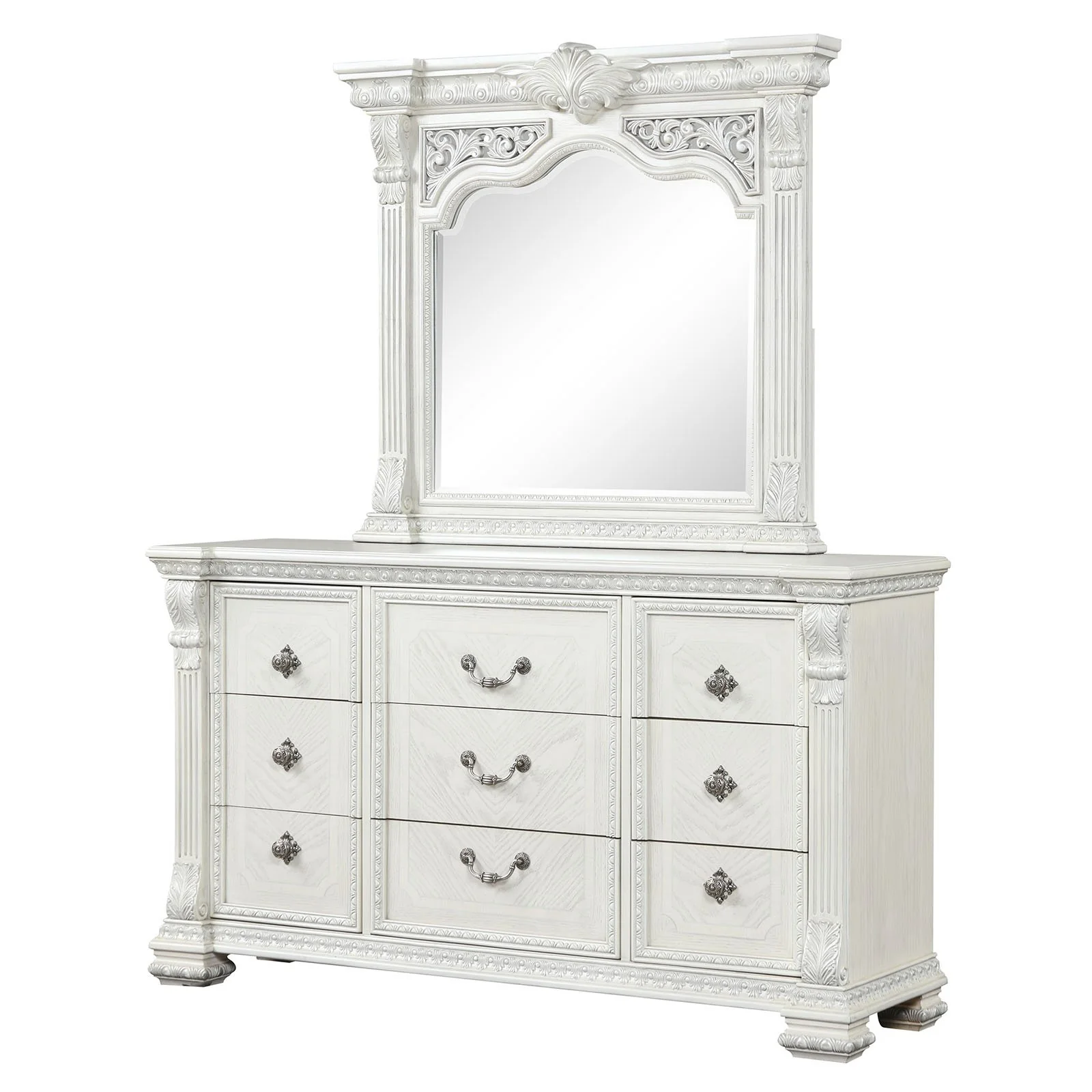 Promenade Dresser w/Jewelry Box, Wire Brushed White - Image 5