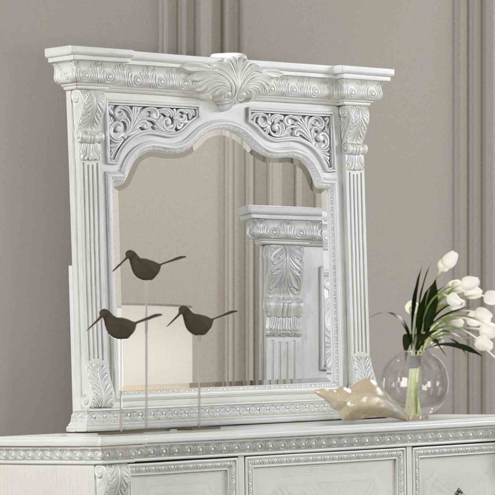 Promenade Mirror, Wire Brushed White