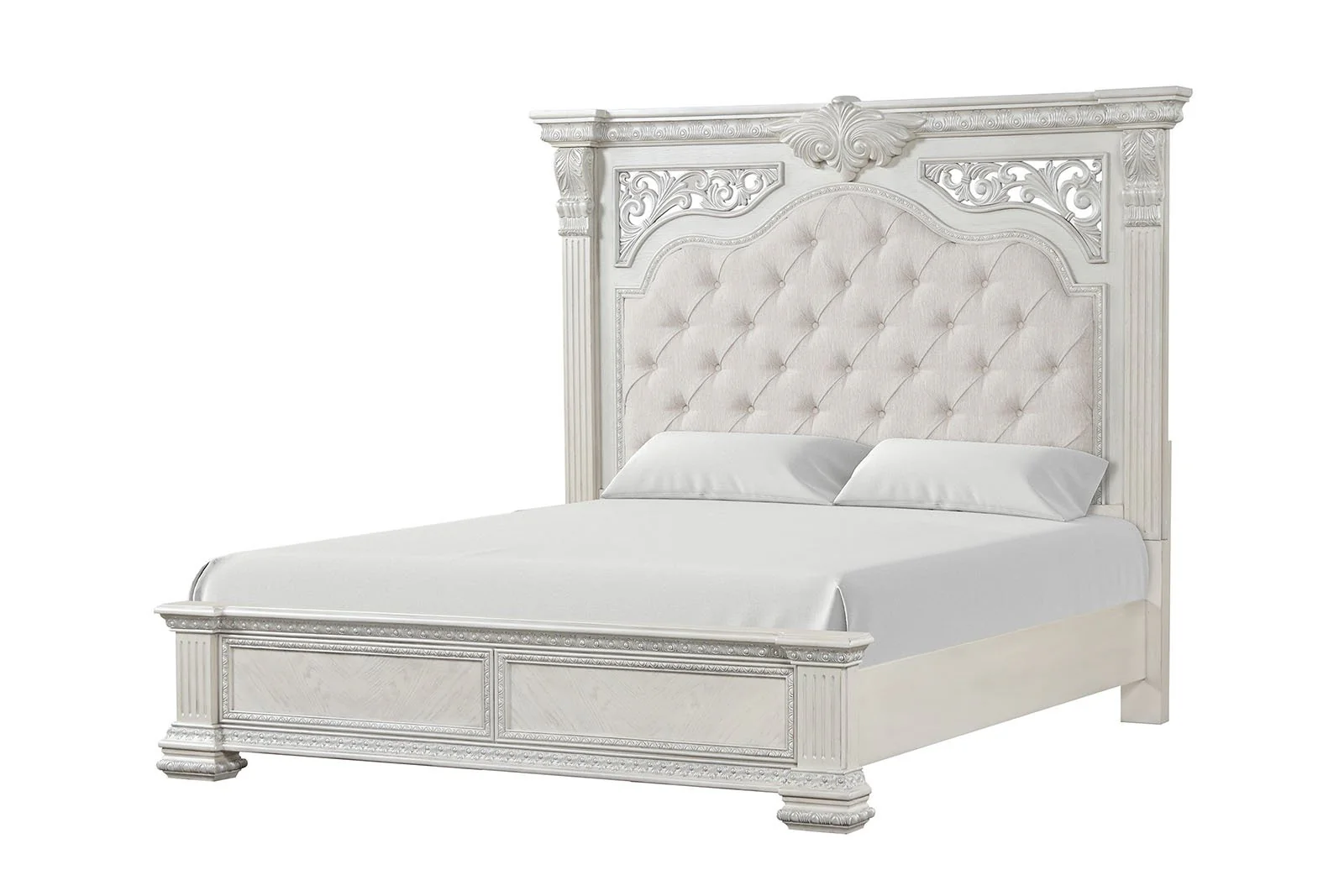 Promenade Queen Bed, Wire Brushed White - Image 4