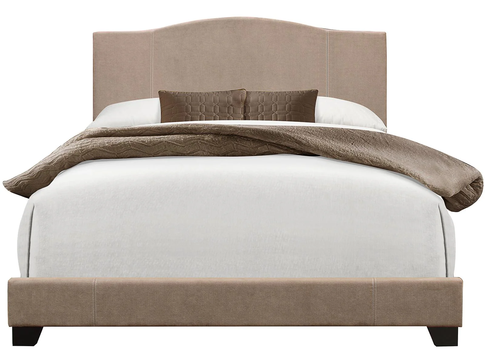 Pulaski ACH All-In-One Queen Modified Camel Back Upholstered Bed in Grey - Image 2