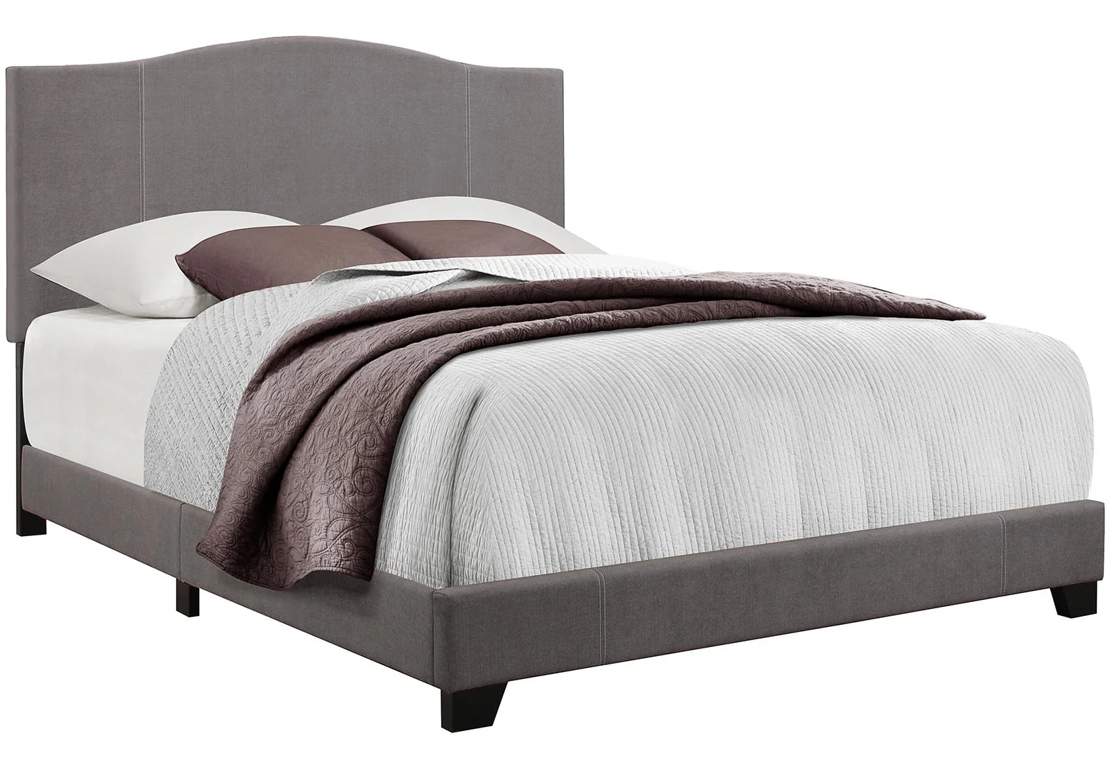 Pulaski ACH All-In-One Queen Modified Camel Back Upholstered Bed in Grey