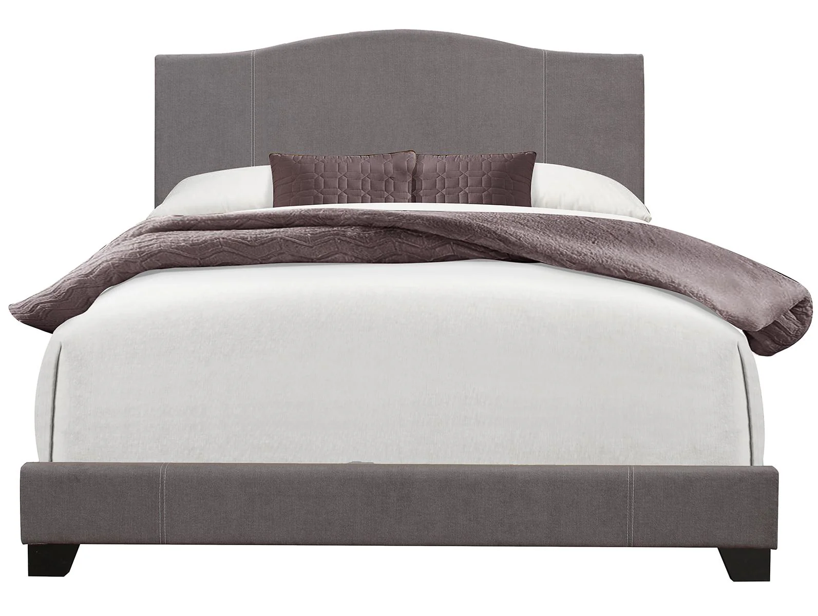 Pulaski ACH All-In-One Queen Modified Camel Back Upholstered Bed in Grey - Image 2