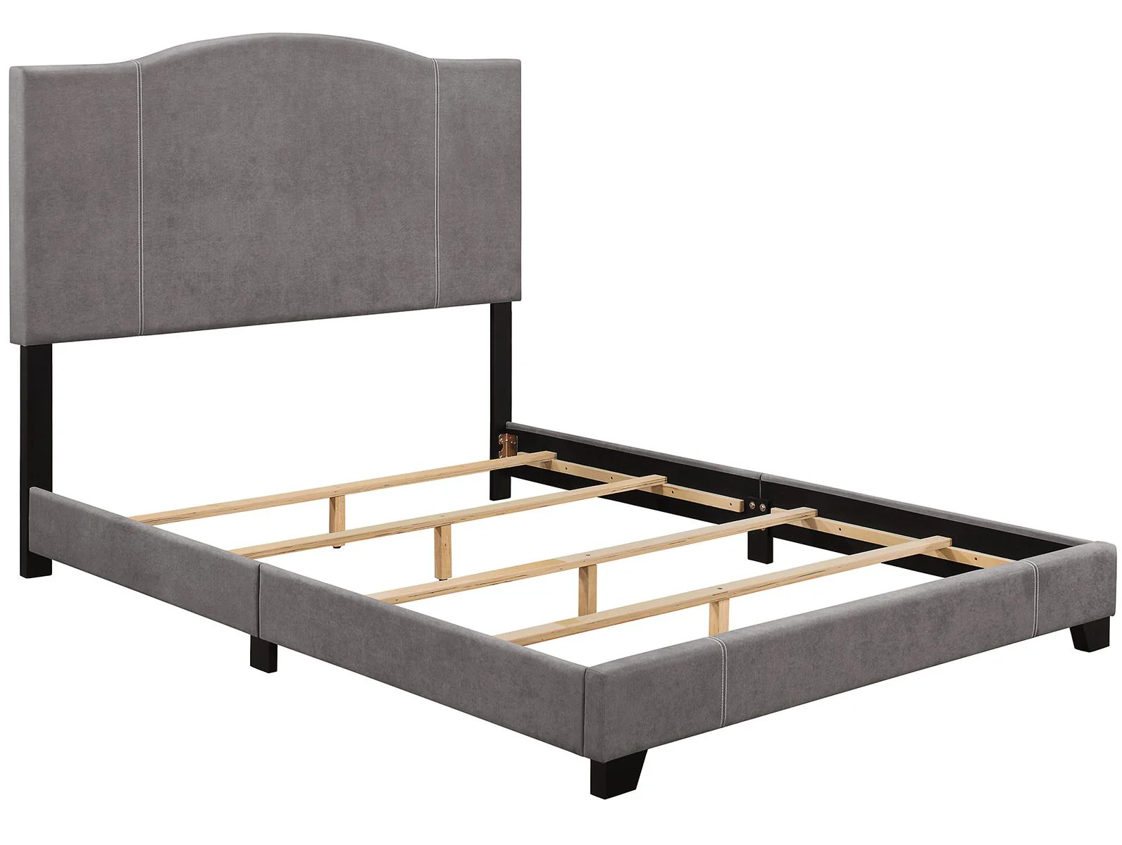 Pulaski ACH All-In-One Queen Modified Camel Back Upholstered Bed in Grey - Image 3