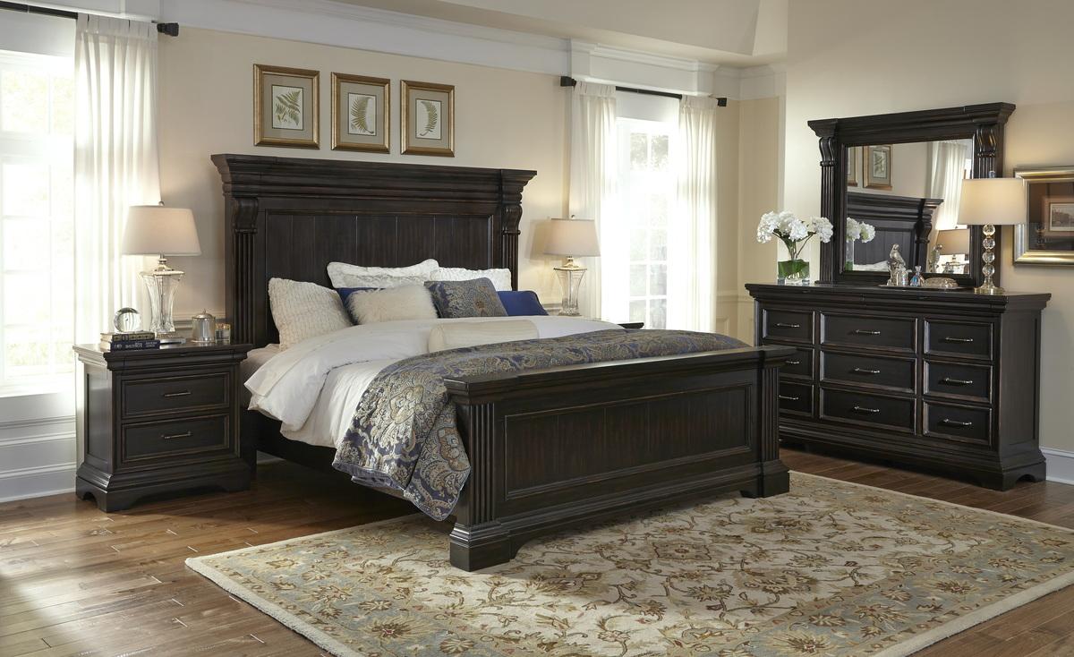 Pulaski Caldwell California King Panel Bed in Dark Wood - Image 5