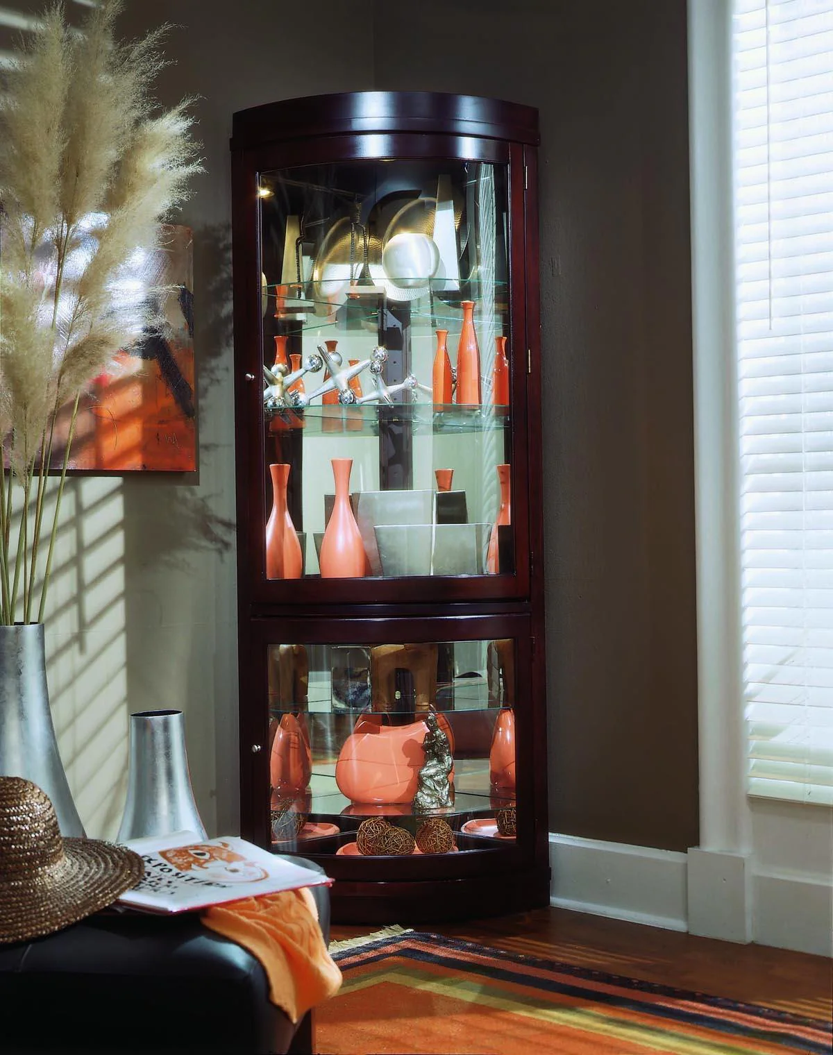Pulaski Chocolate Cherry Corner Curio - Image 2