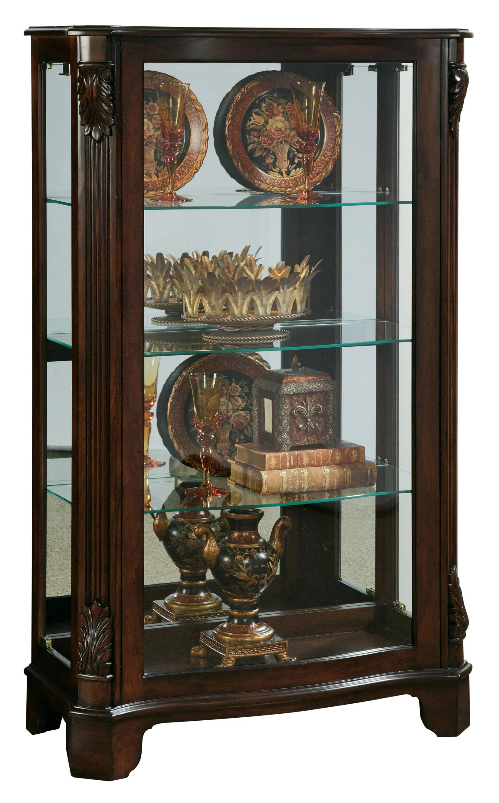 Pulaski Deep Cherry Mirrored Mantel Curio - Image 2