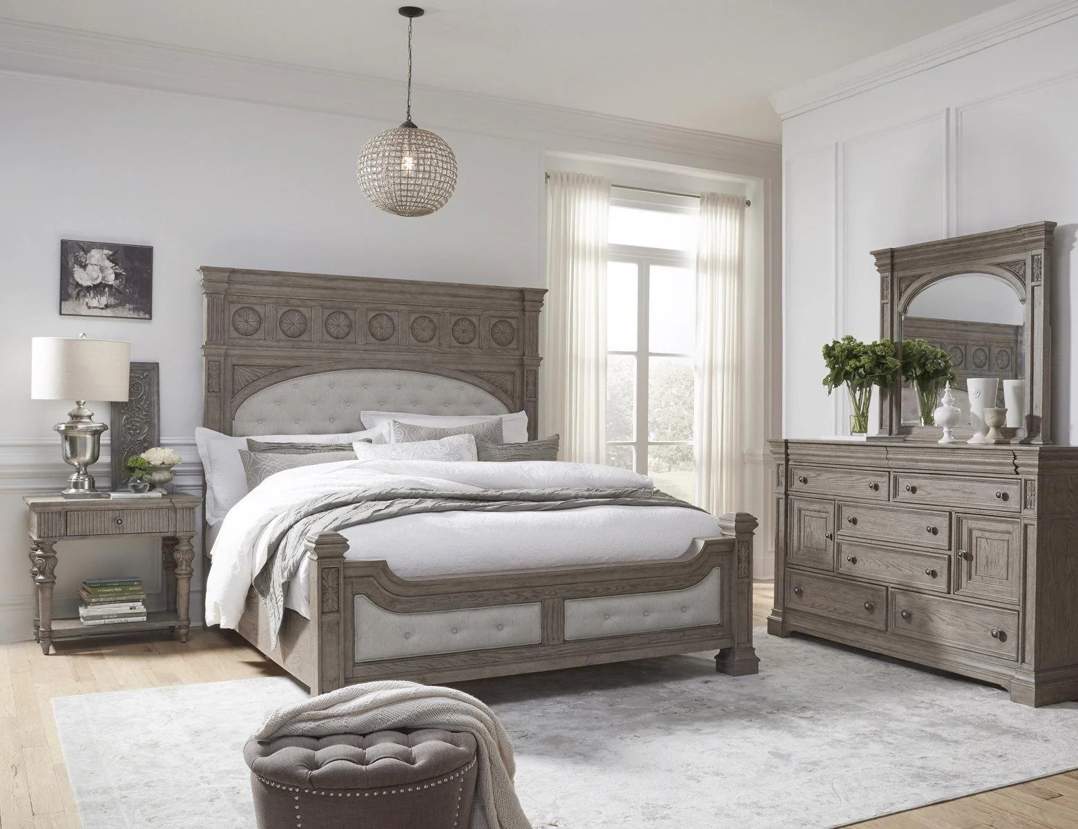 Pulaski Kingsbury King Panel Bed in Gray - Image 4