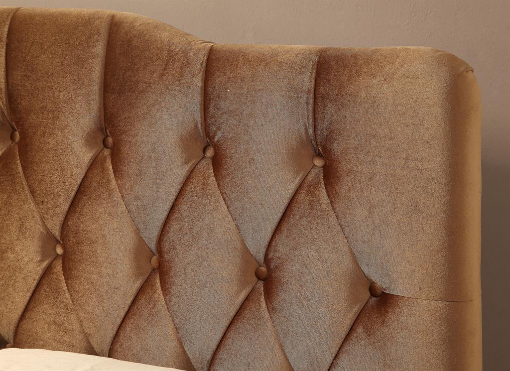 Pulaski Queen Upholstered Soft Shape Headboard in Velvet Bronze - Image 3