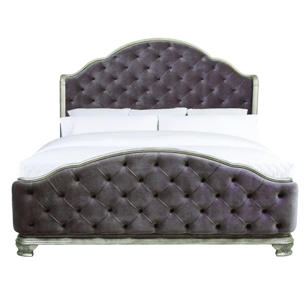 Pulaski Rhianna King Upholstered Bed in Silver Patina - Image 2