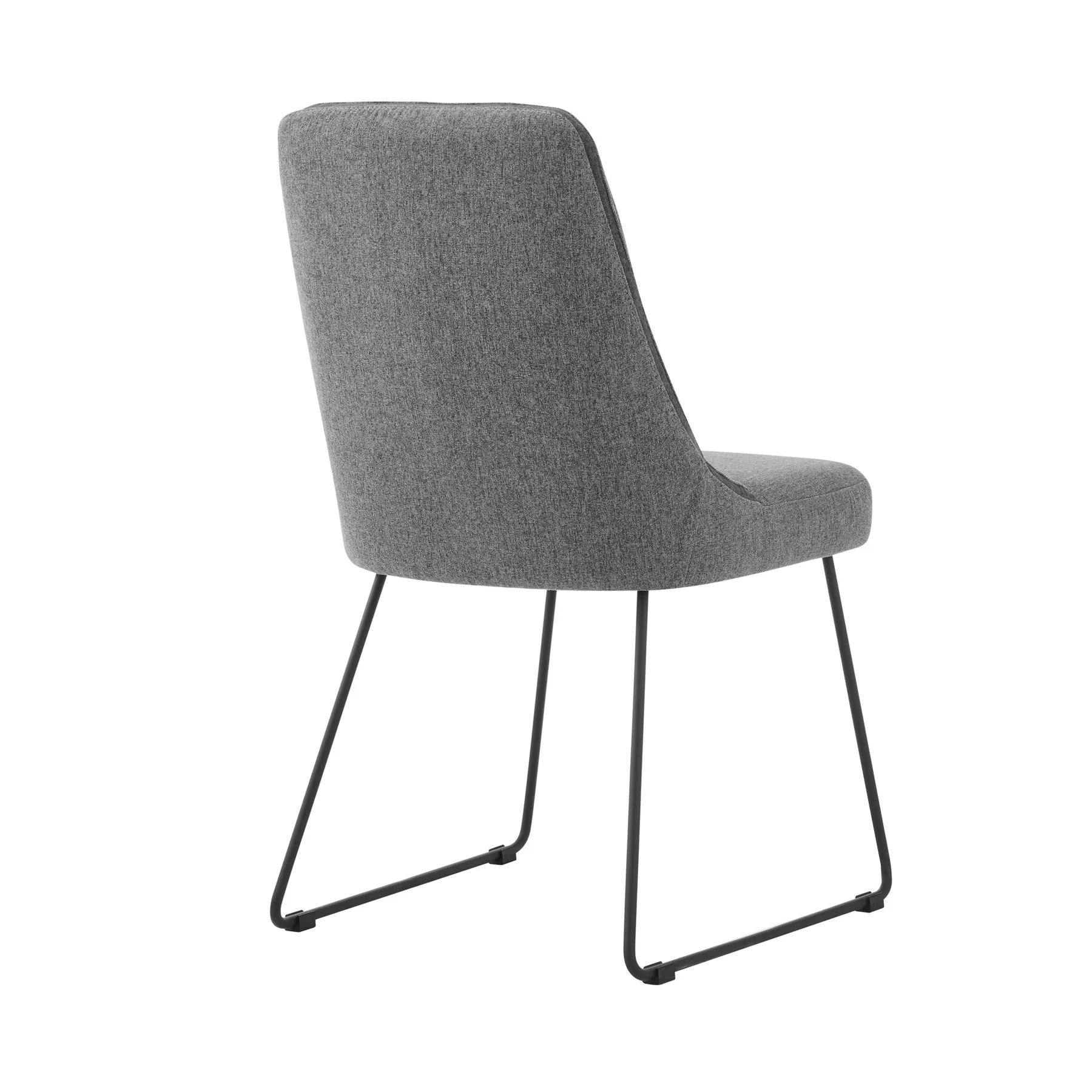 Quartz Gray Fabric and Metal Dining Room Chairs - Set of 2 - Image 3